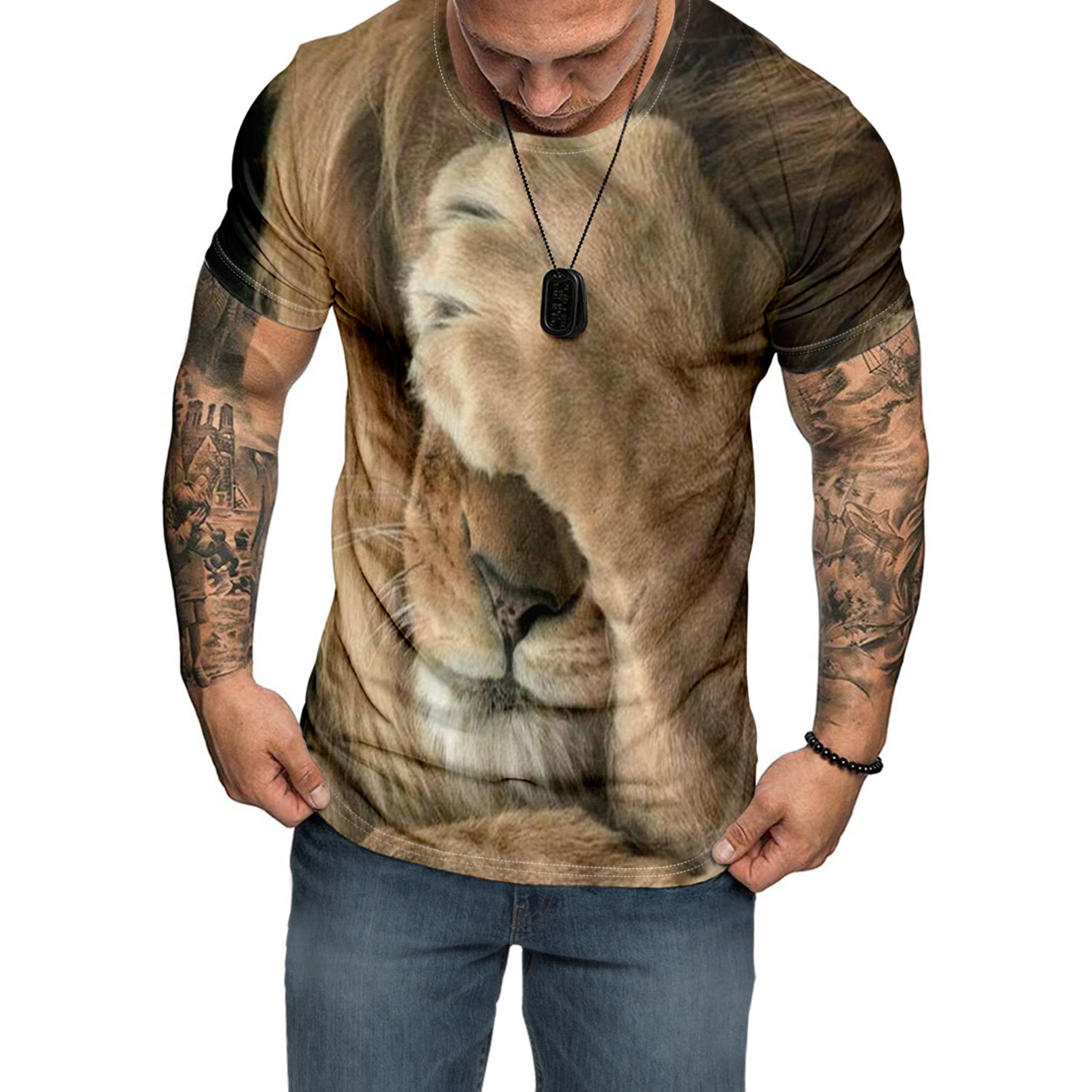 Men's Tee 3D Animal Print Graphic 3D TEE