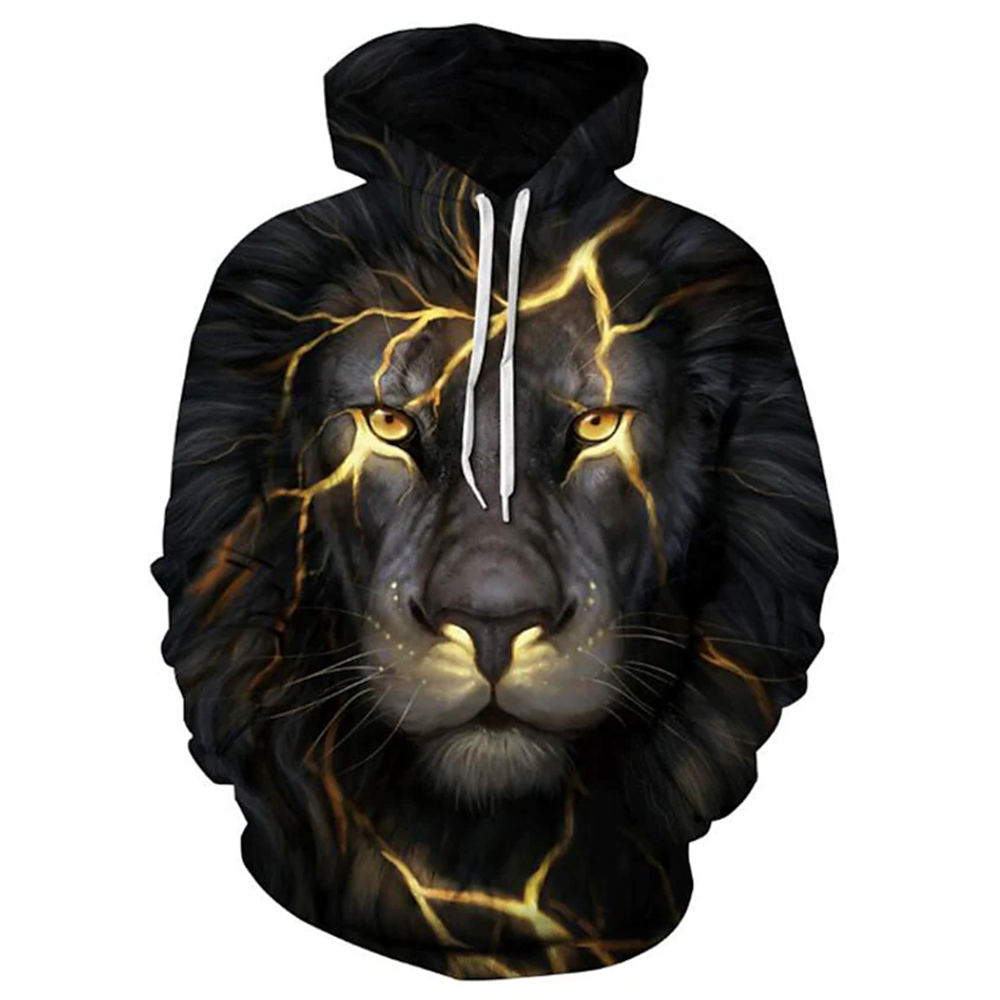 3D PRINT HOODIE WITH ADVENTURE LION