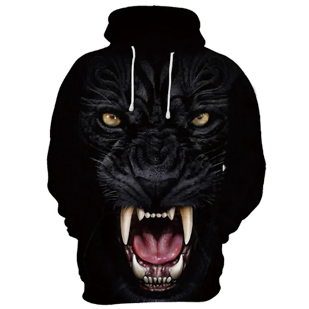 3D PRINT HOODIE WITH WOLF PRINT Print