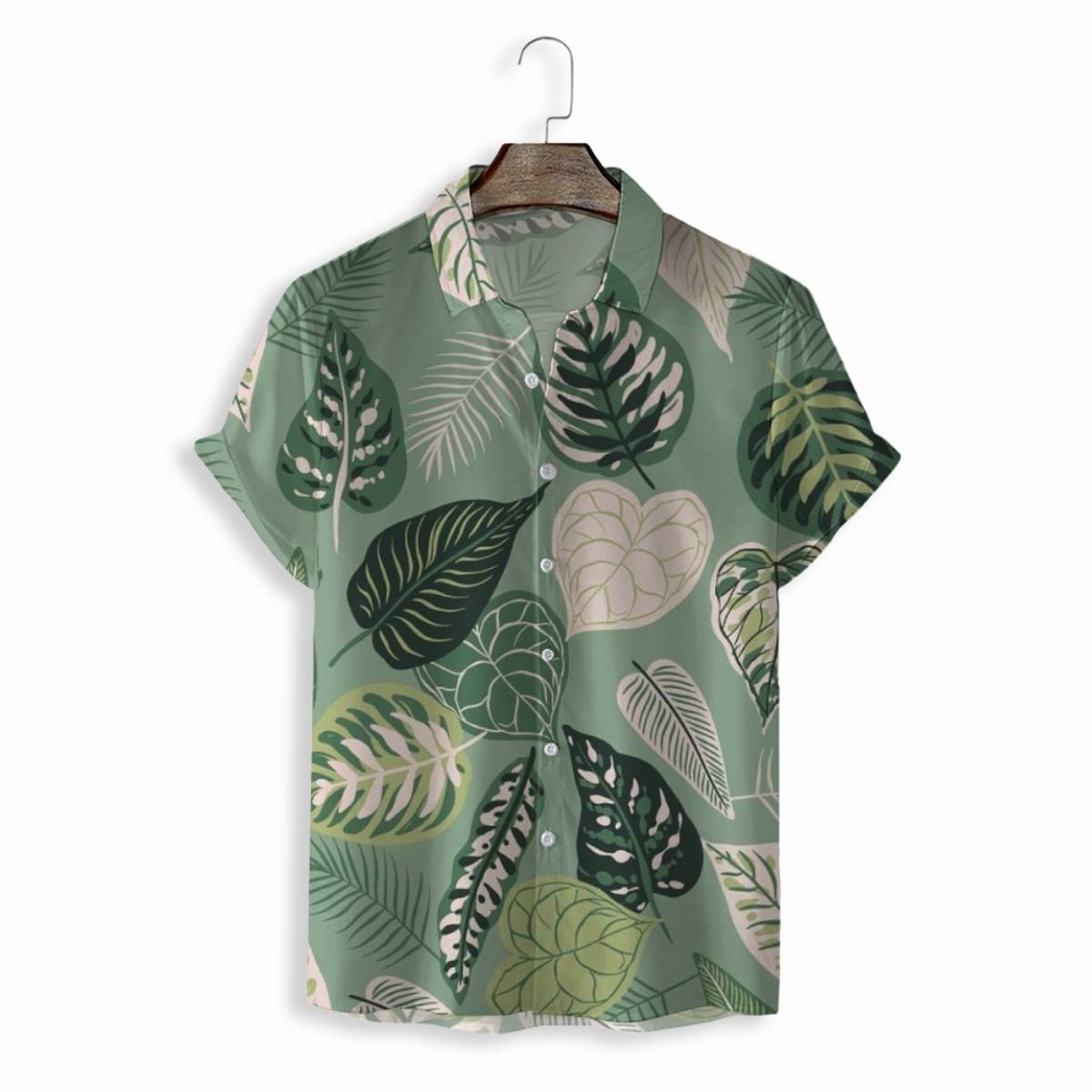 MEN SHIRTS CASUAL SHORT SLEEVE WITH PRINT