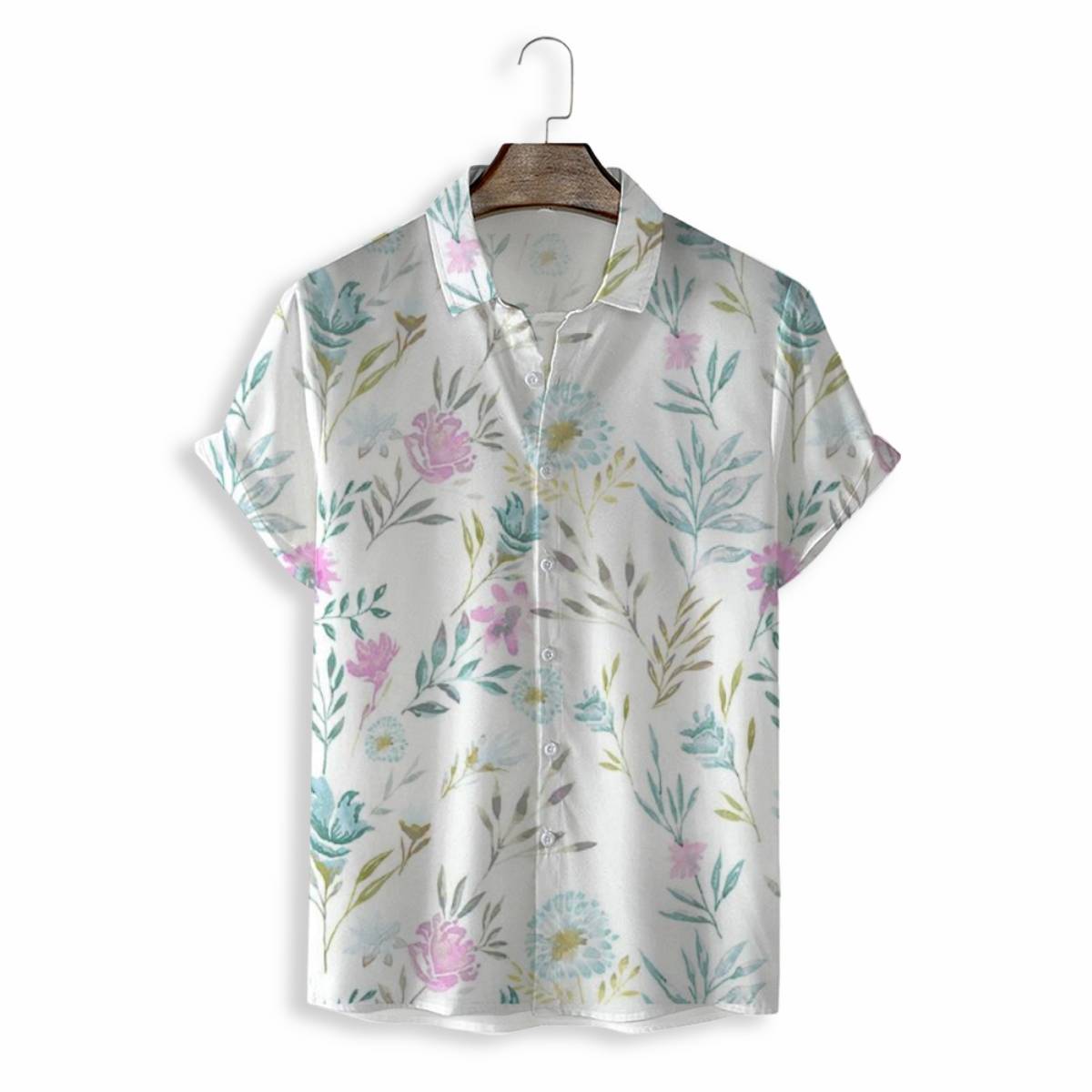 MEN SHIRTS CASUAL SHORT SLEEVE WITH PRINT