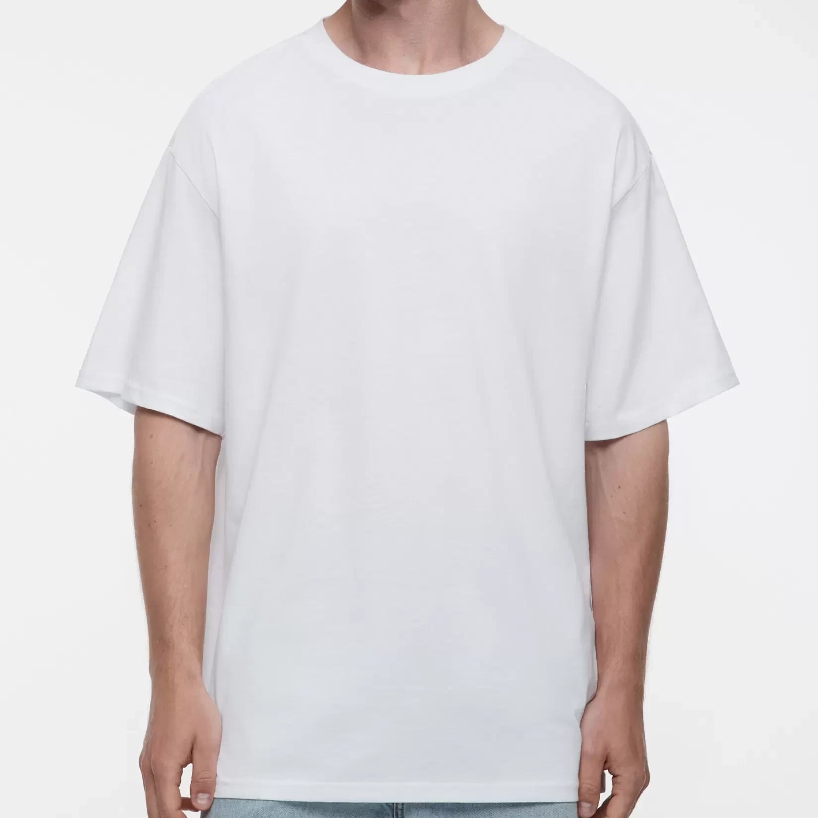 MEN ROUND NECK DROP SHOULDER TEE BLANK TEE