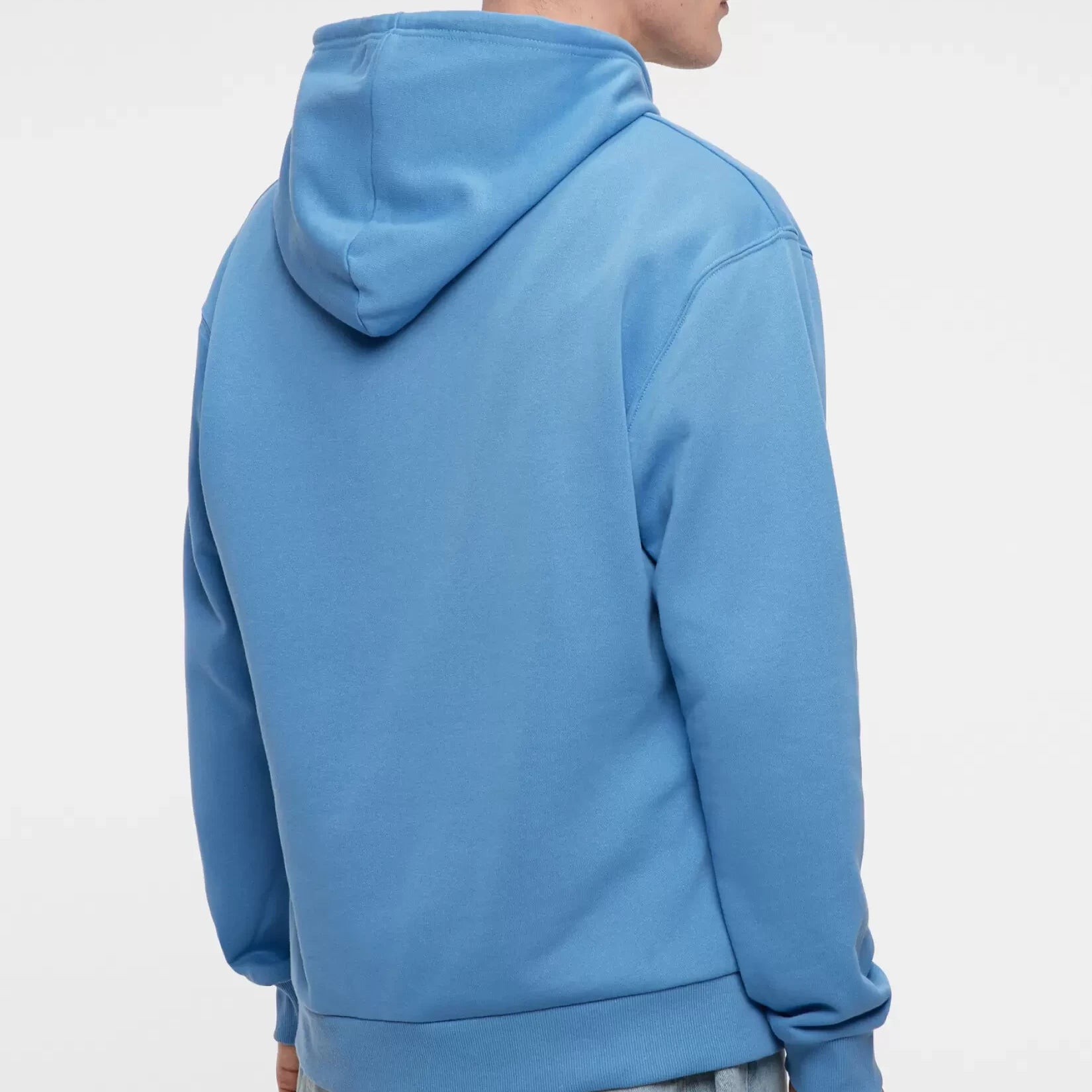 MEN ROUND NECK KANGAROO POCKET DRAWSTRING OVERHEAD HOODIE