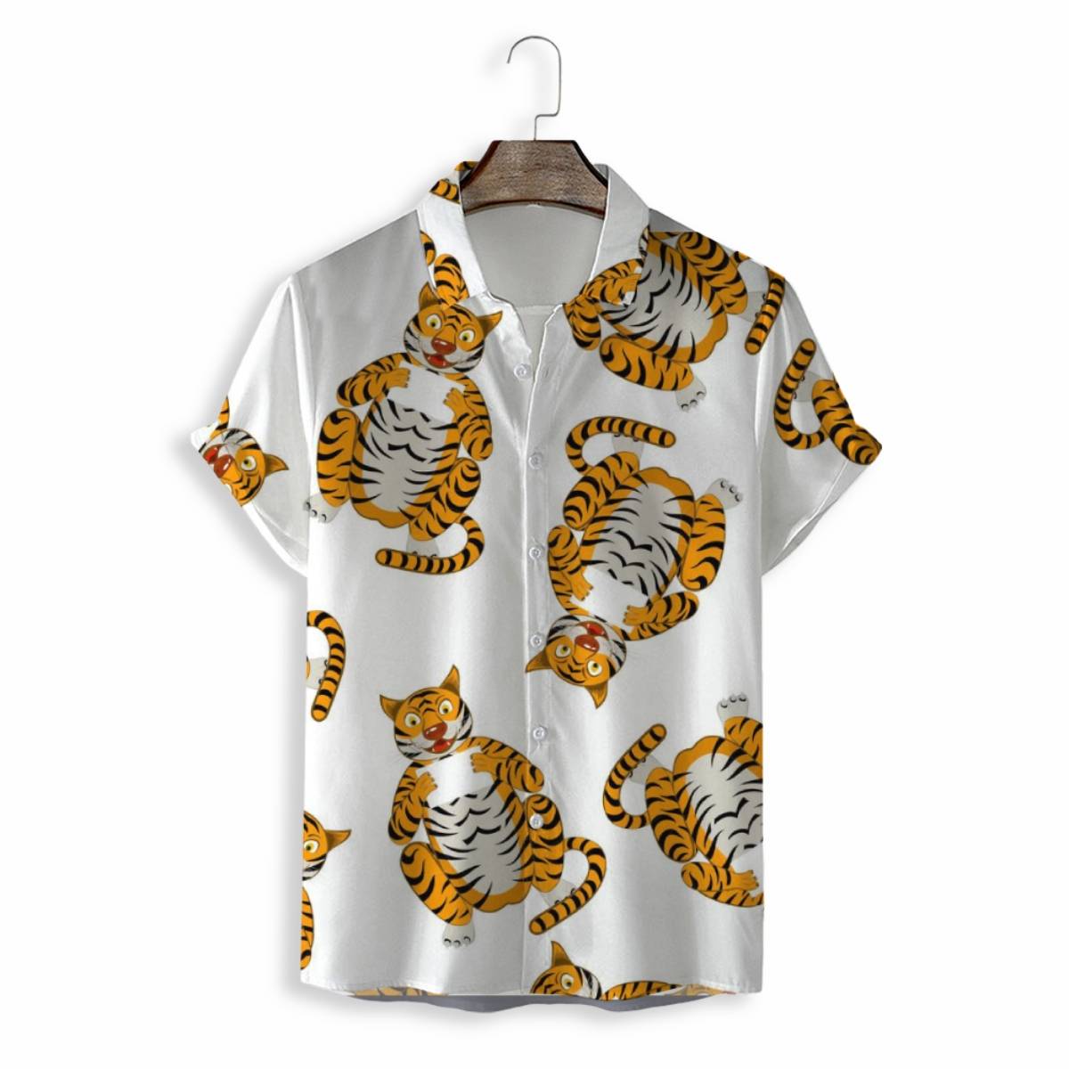 MEN SHIRTS CASUAL SHORT SLEEVE WITH PRINT