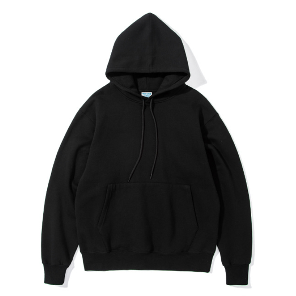 MEN All Season Overhead Regular Fit ROUND NECK Hoodie in Black