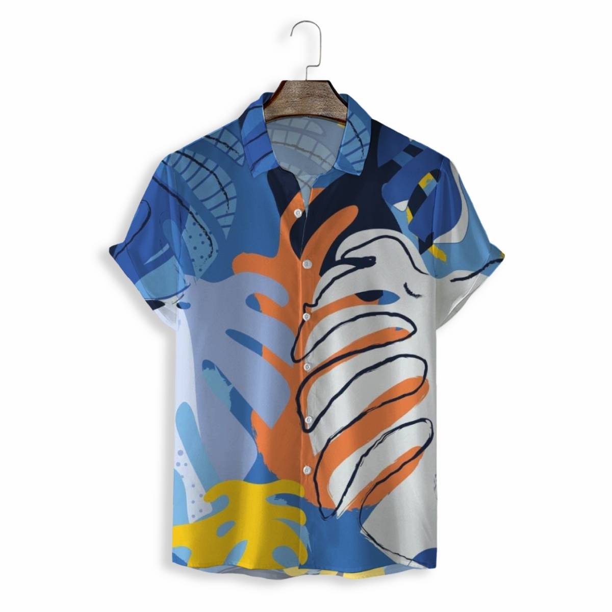 MEN SHIRTS CASUAL SHORT SLEEVE WITH PRINT