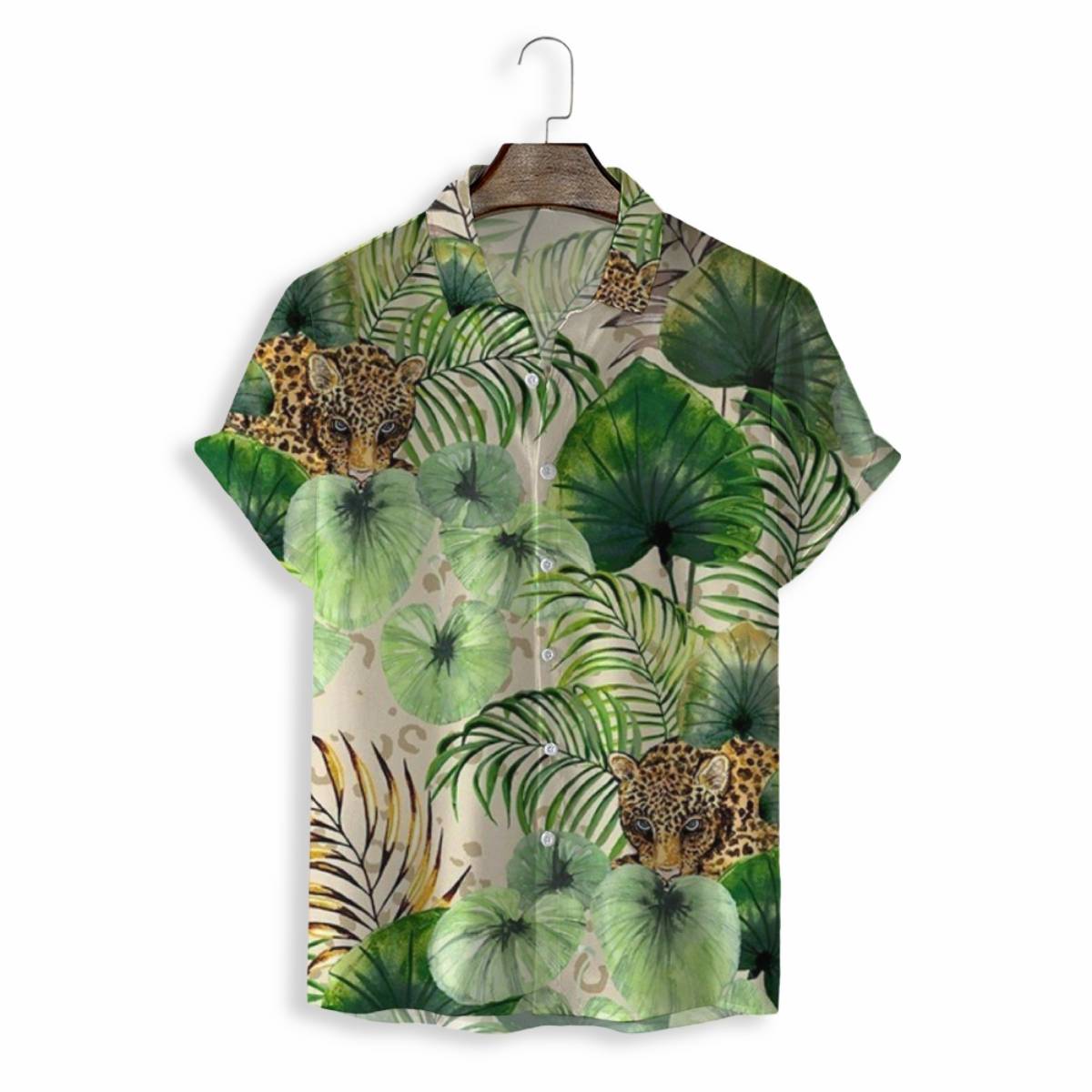 MEN SHIRTS CASUAL SHORT SLEEVE WITH PRINT