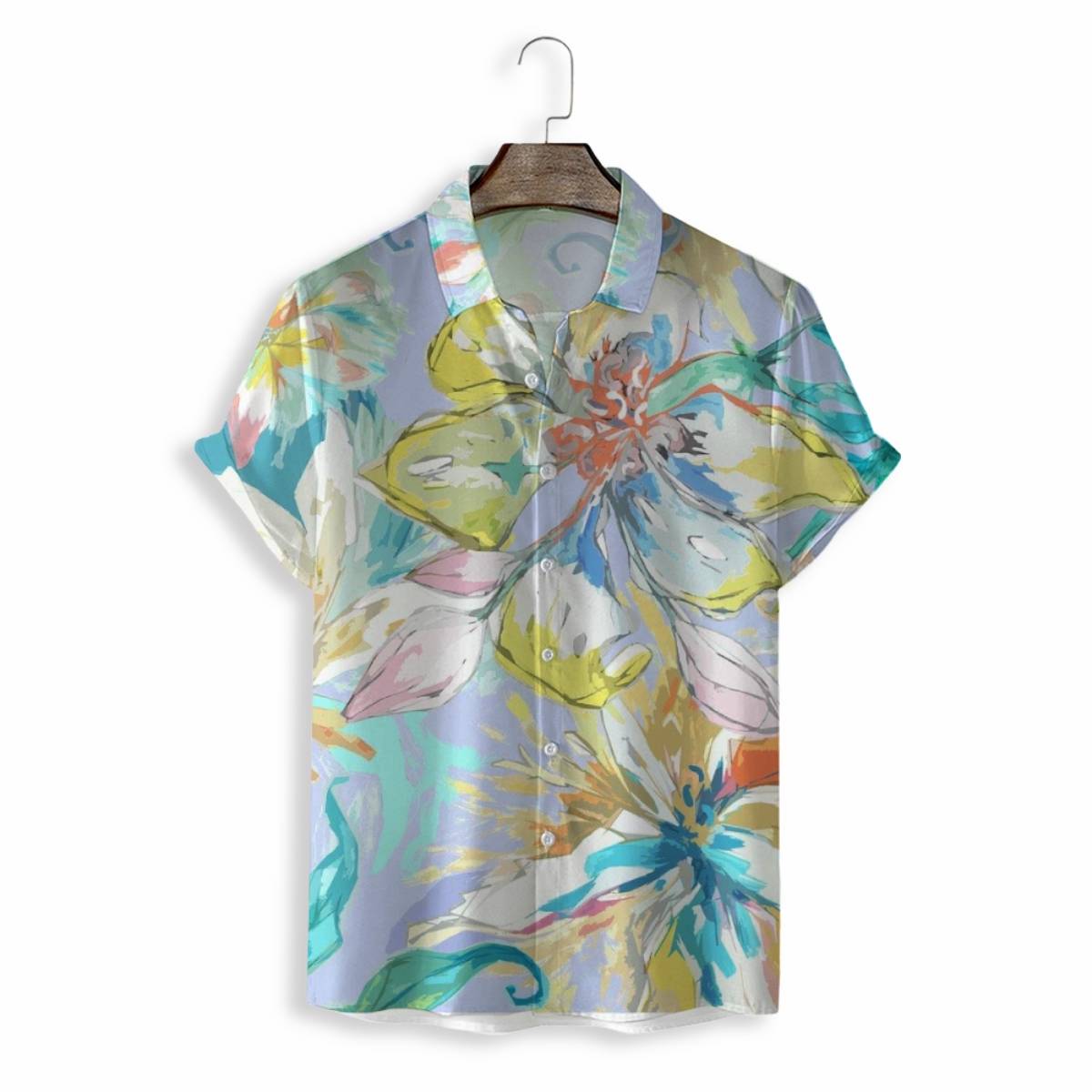 MEN SHIRTS CASUAL SHORT SLEEVE WITH PRINT