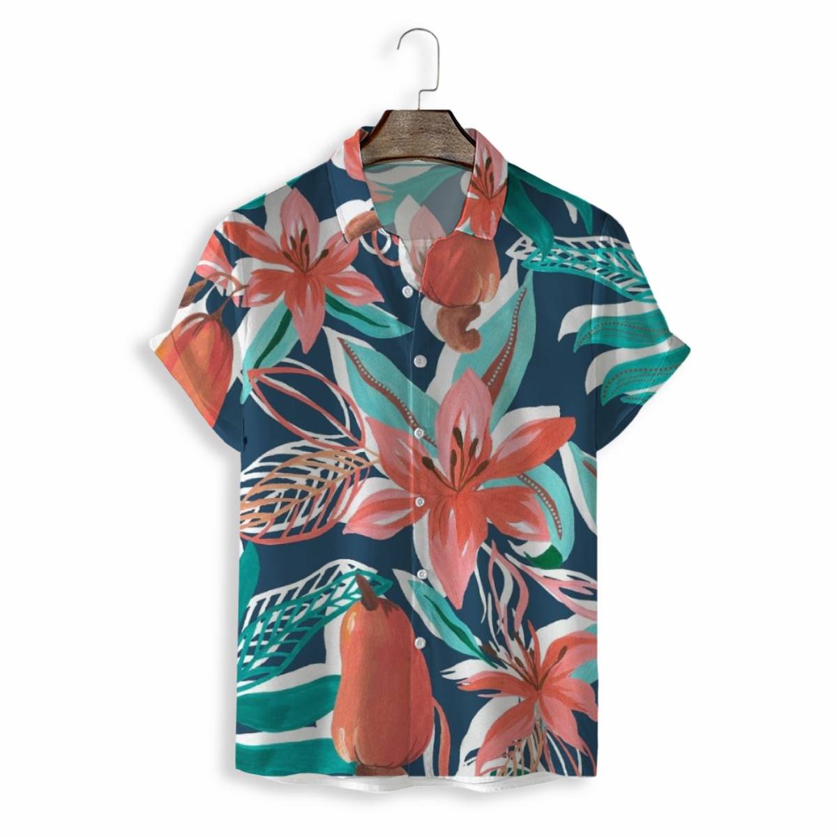 MEN SHIRTS CASUAL SHORT SLEEVE WITH PRINT