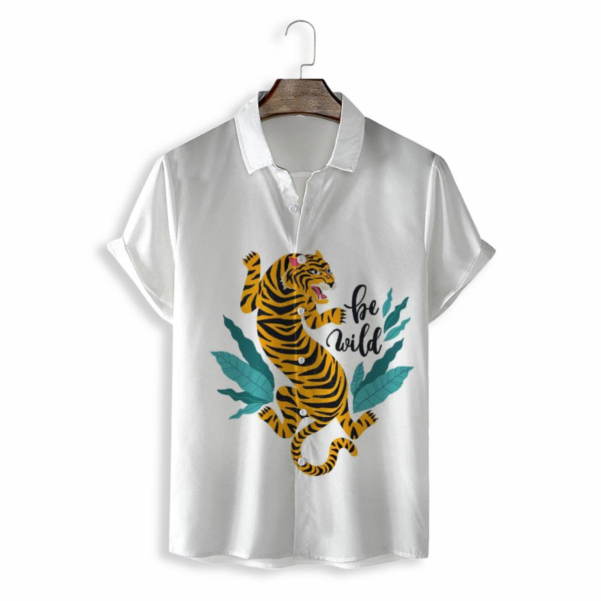 MEN SHIRTS CASUAL SHORT SLEEVE WITH PRINT