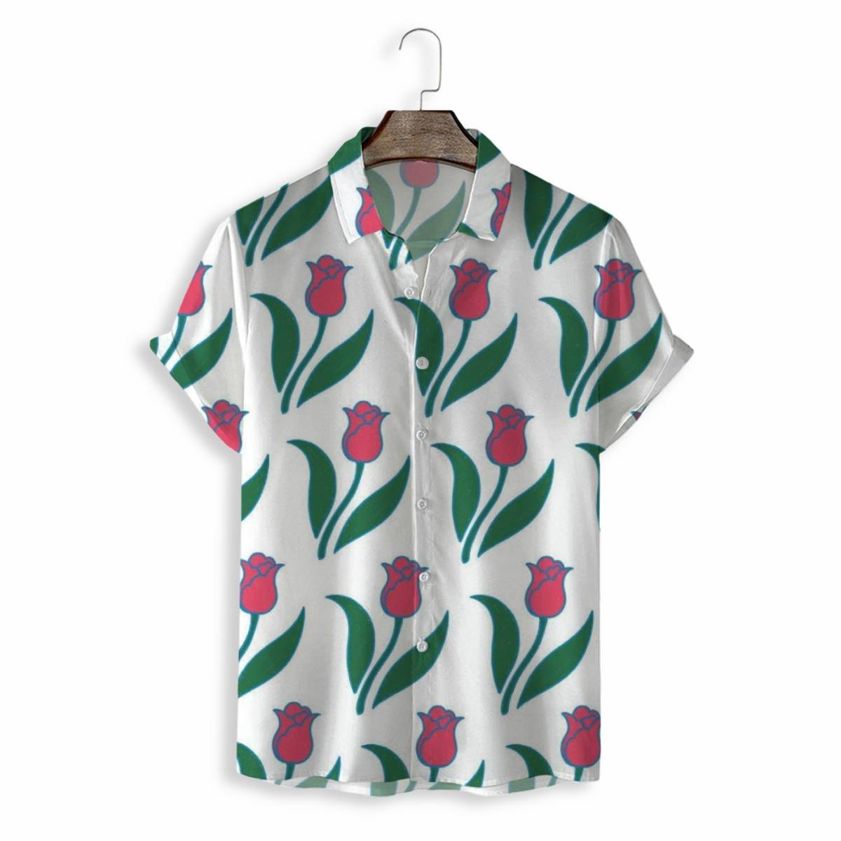 MEN SHIRTS CASUAL SHORT SLEEVE WITH PRINT