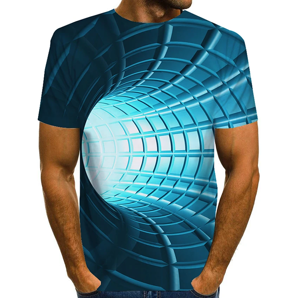 Men's Tee Optical Illusion Print Graphic 3D TEE