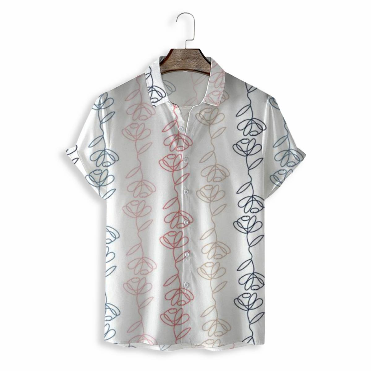 MEN SHIRTS CASUAL SHORT SLEEVE WITH PRINT