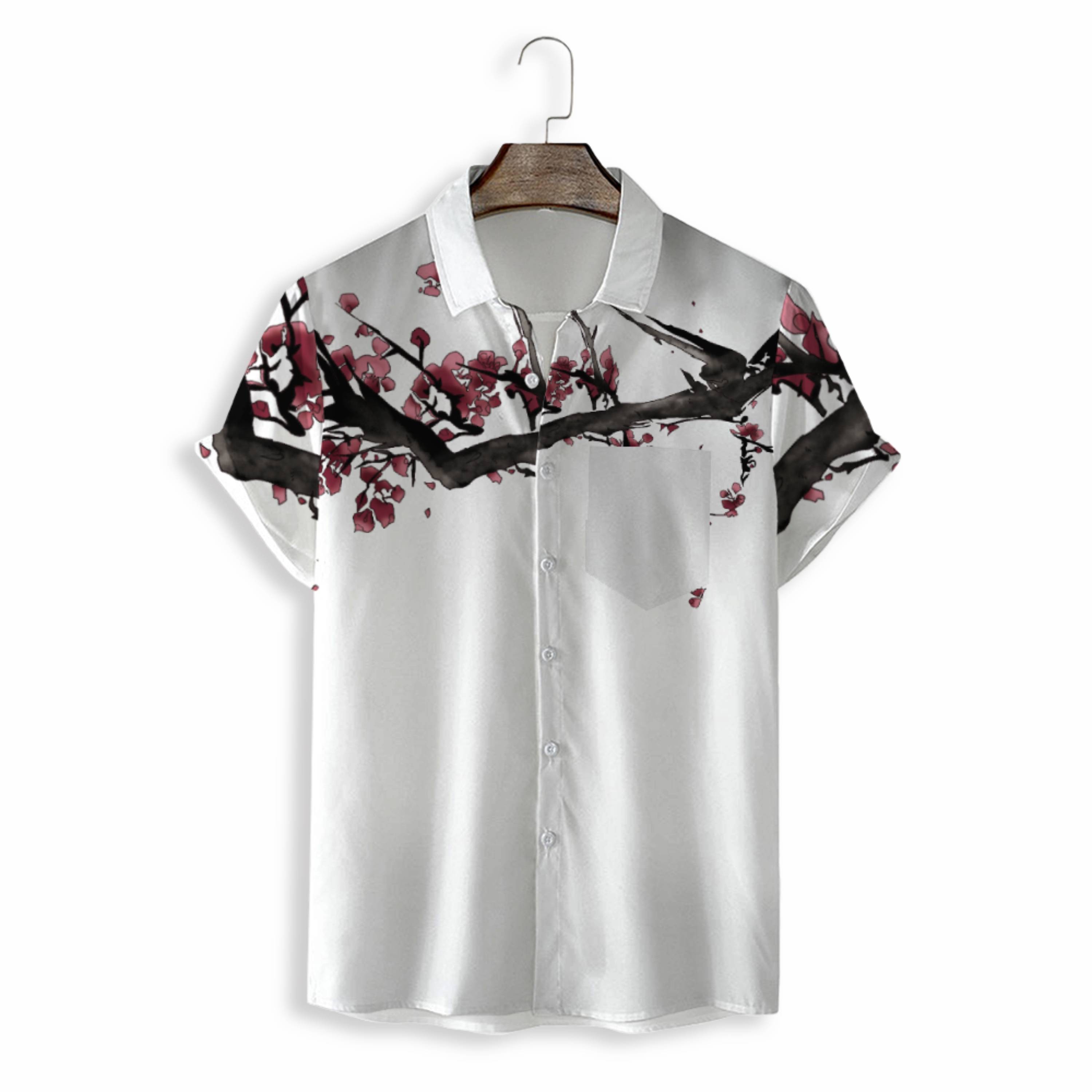 MEN SHIRTS CASUAL SHORT SLEEVE WITH PRINT