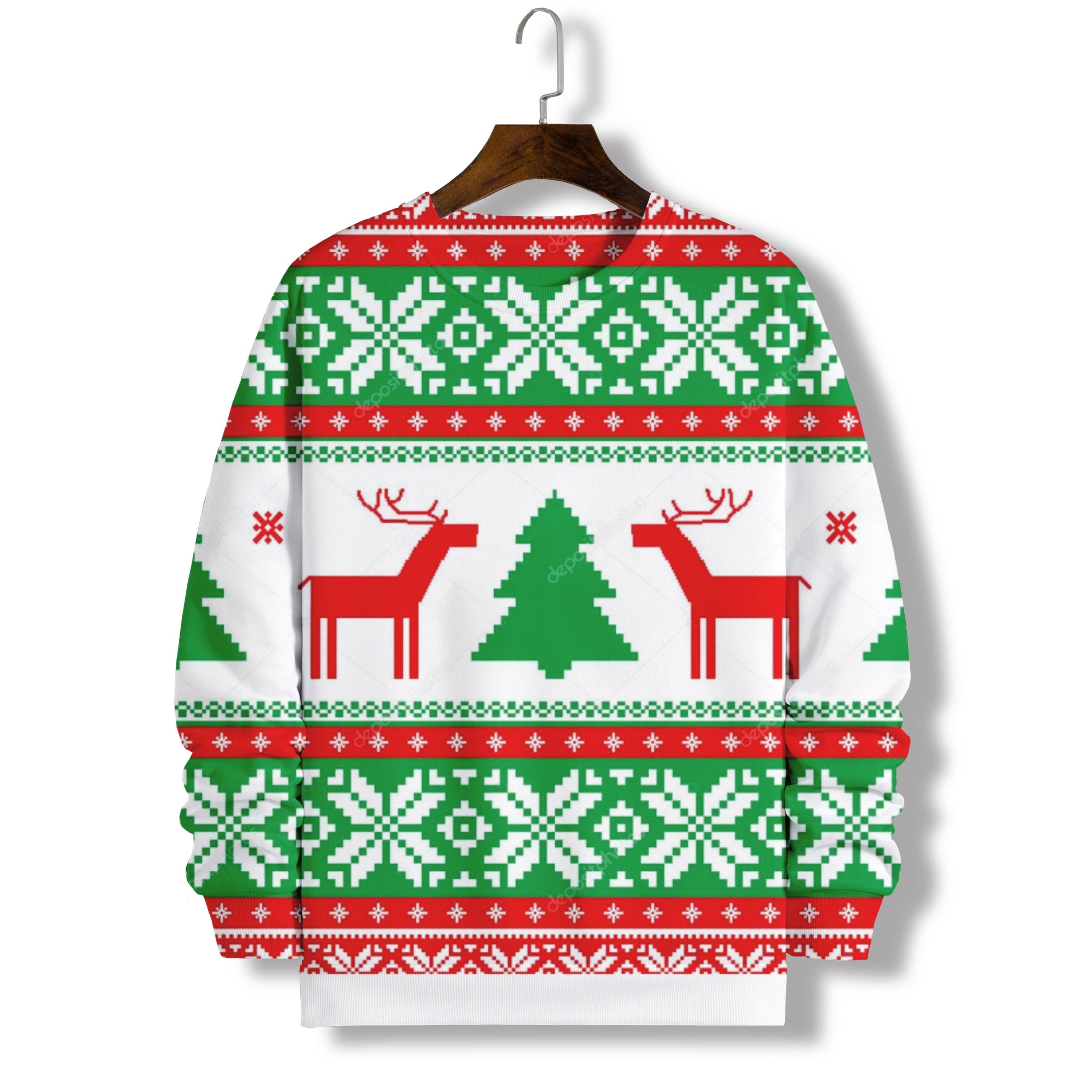 3D PRINTED SWEATSHIRT WITH CHRISTMAS PRINT