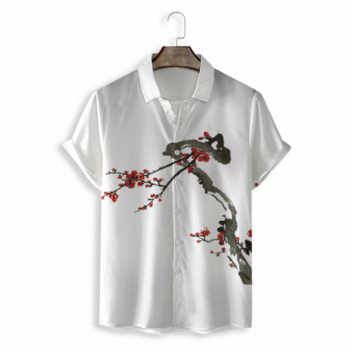 MEN SHIRTS CASUAL SHORT SLEEVE WITH PRINT