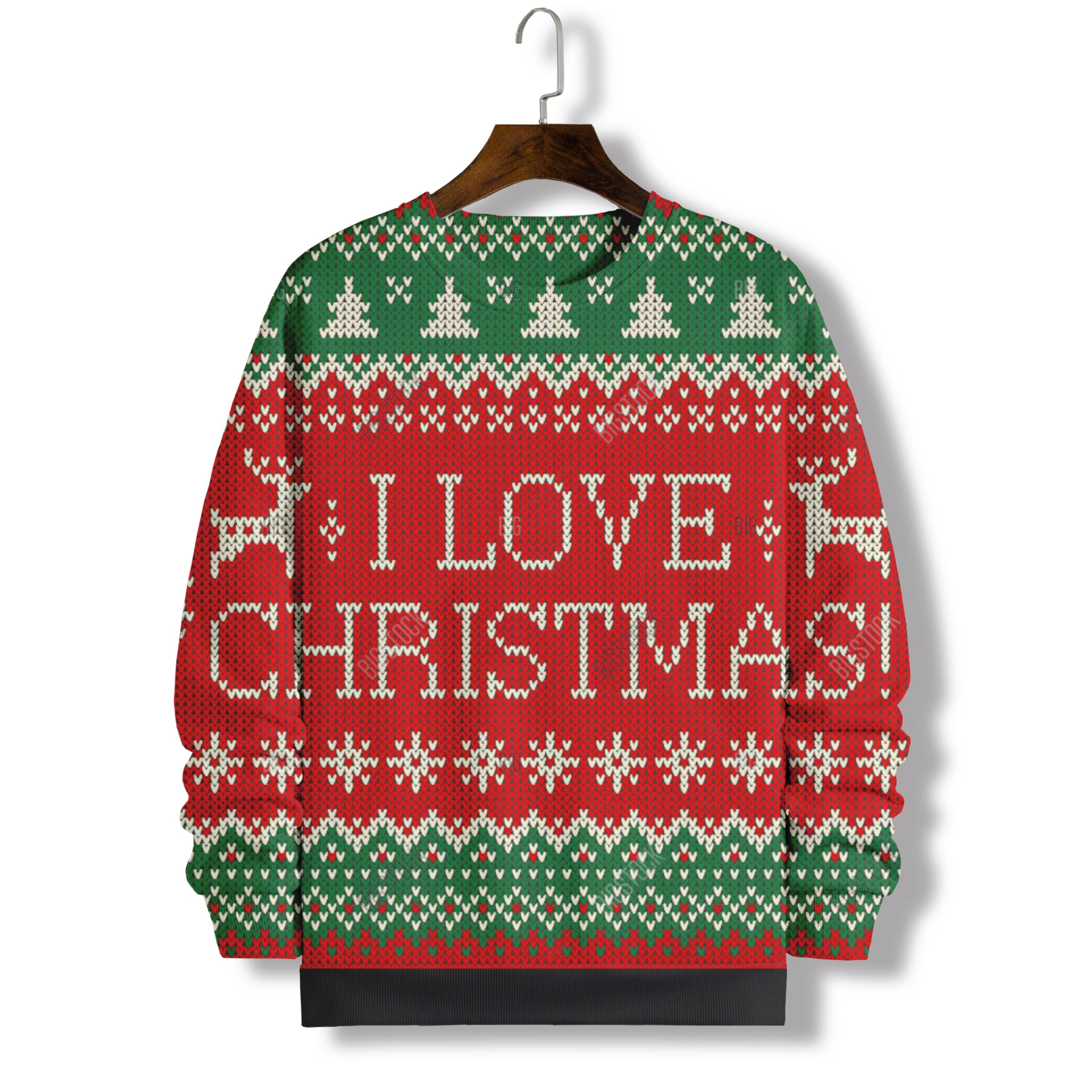 3D PRINTED SWEATSHIRT WITH CHRISTMAS PRINT