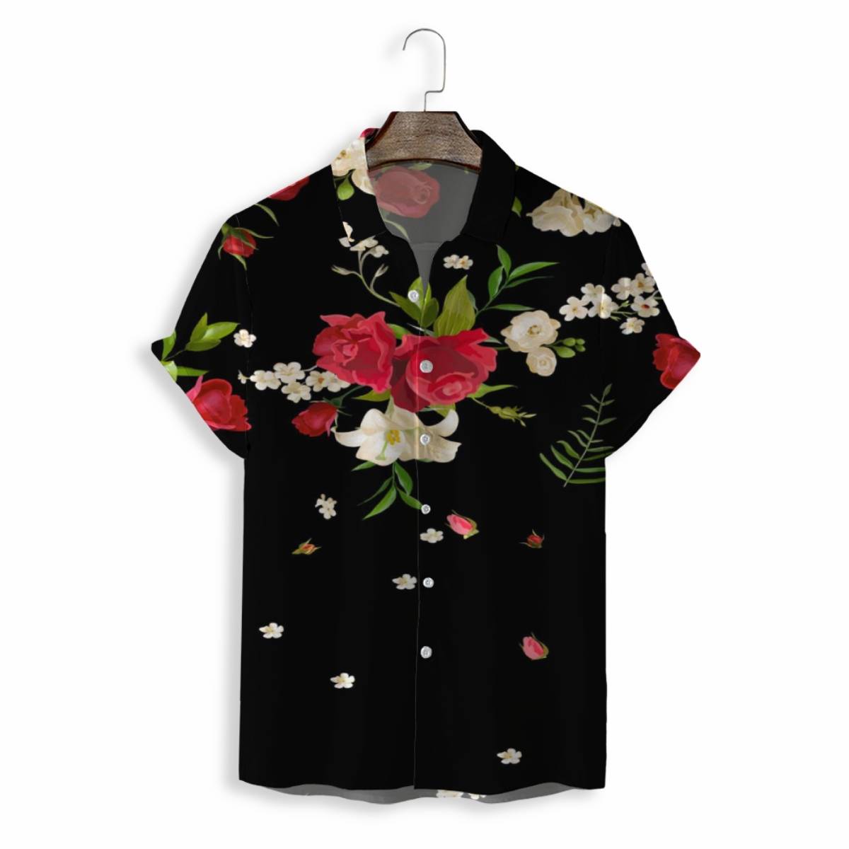 MEN SHIRTS CASUAL SHORT SLEEVE WITH PRINT