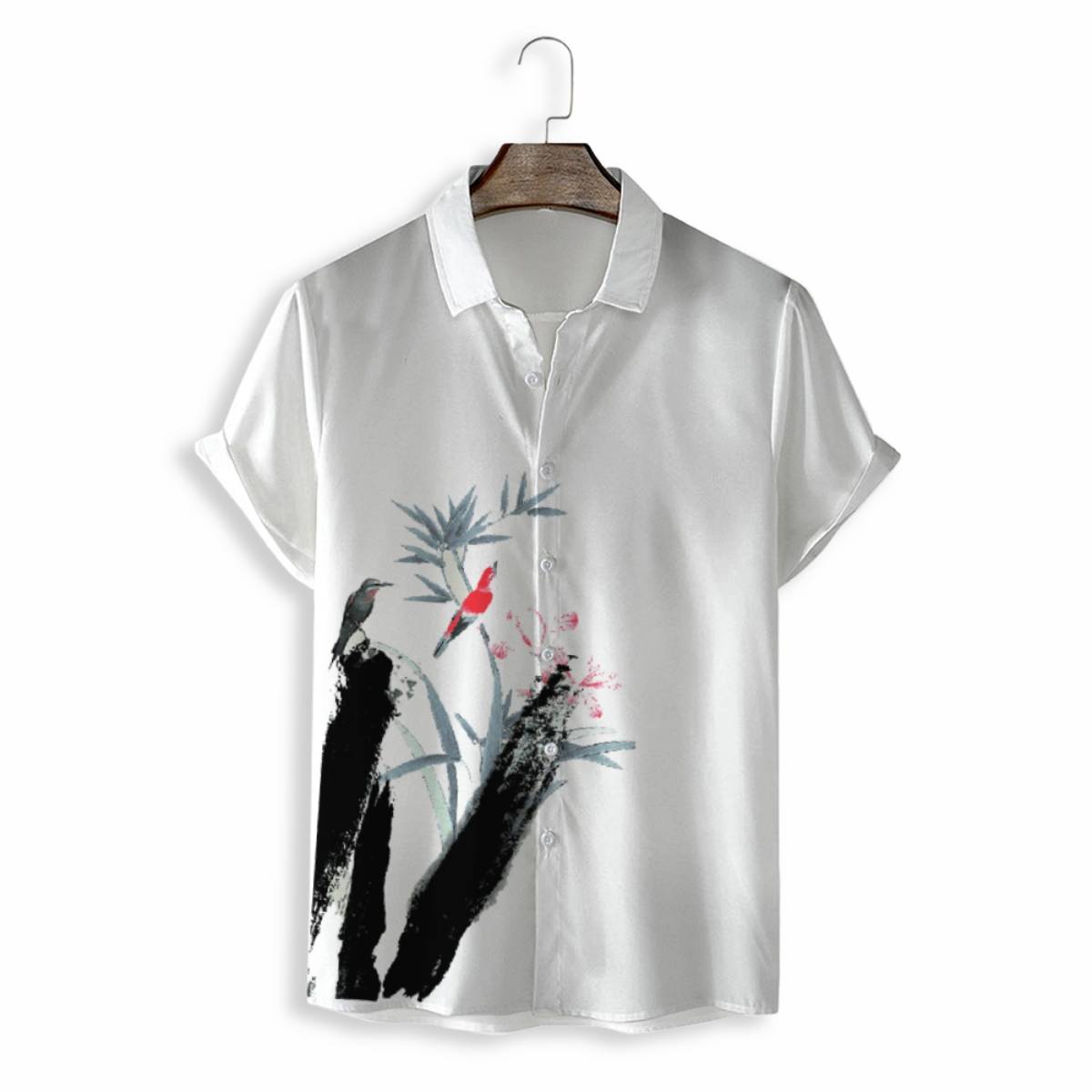 MEN SHIRTS CASUAL SHORT SLEEVE WITH PRINT