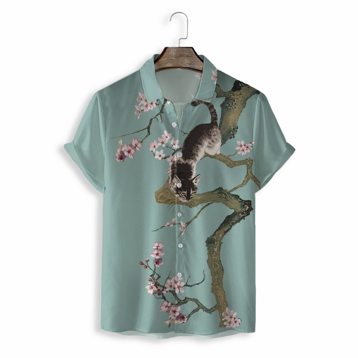 MEN SHIRTS CASUAL SHORT SLEEVE WITH PRINT