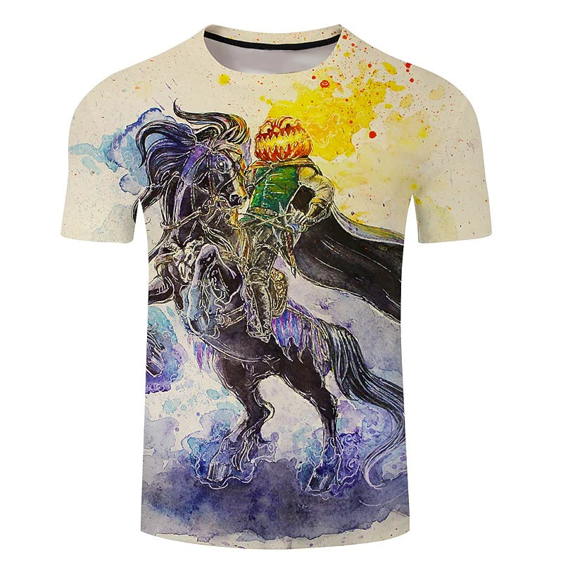 MEN'S TEE 3D HORSE PRINT GRAPHIC 3D TEE