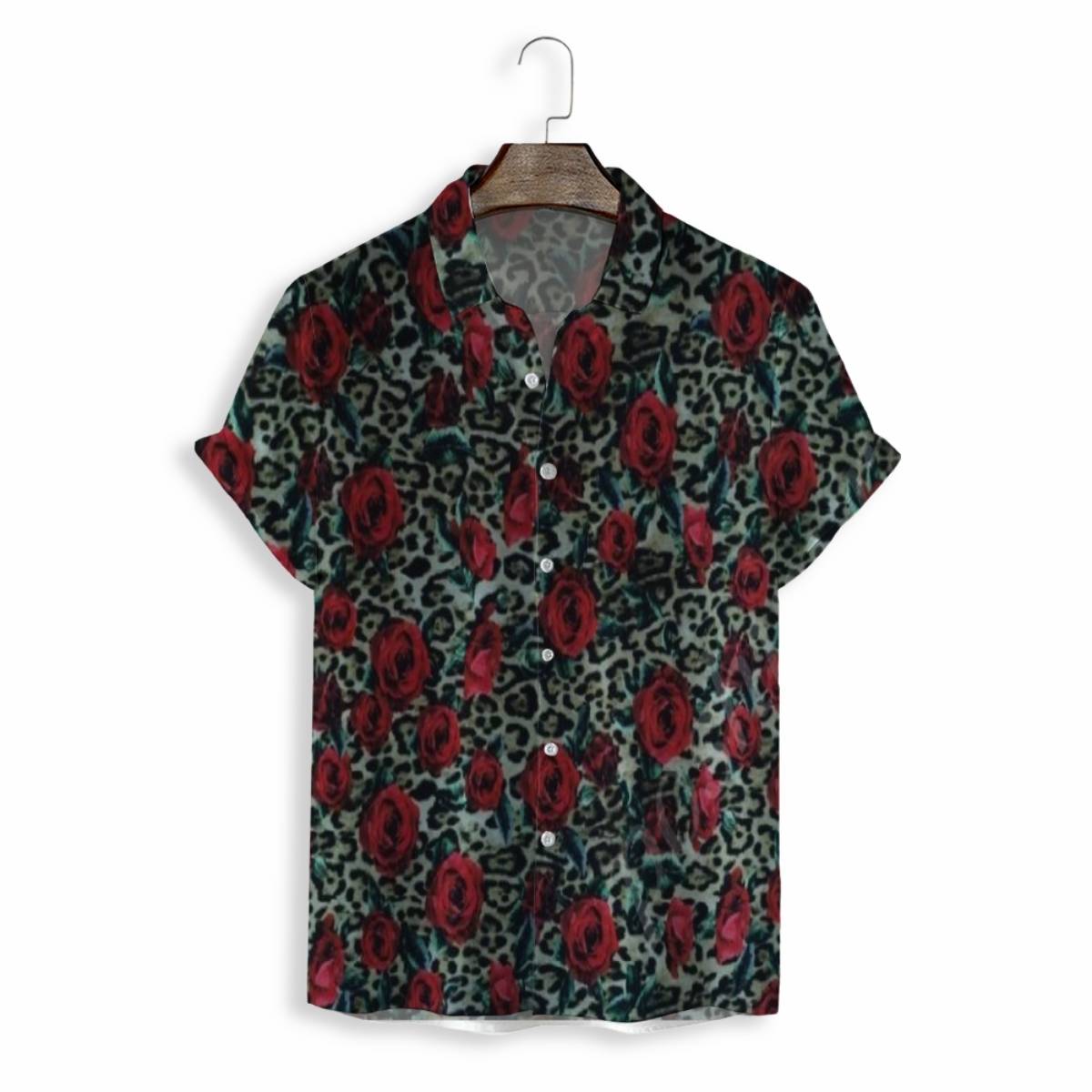 MEN SHIRTS CASUAL SHORT SLEEVE WITH PRINT