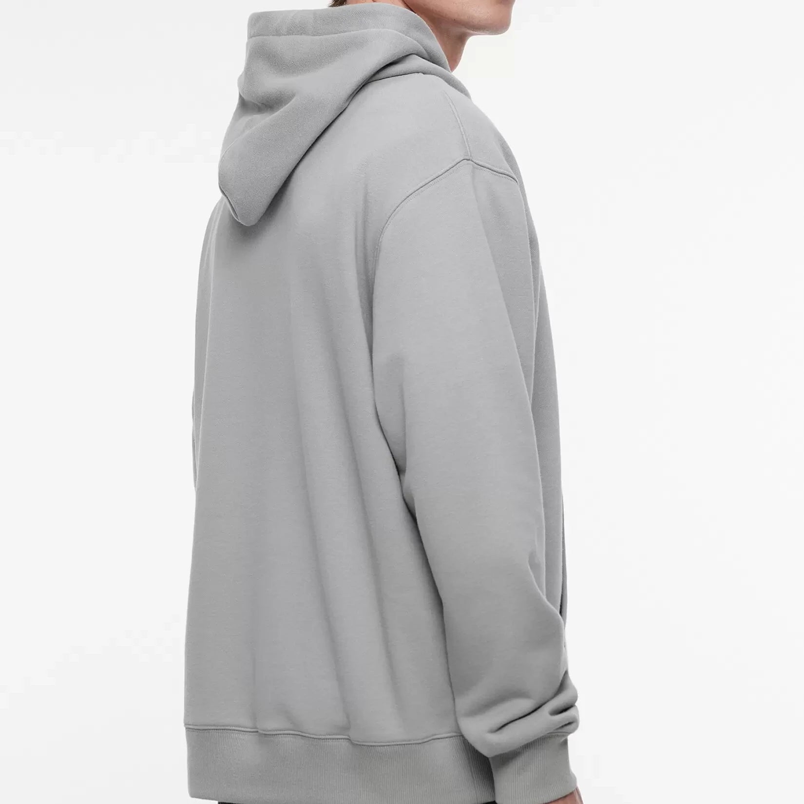 MEN ROUND NECK KANGAROO POCKET DRAWSTRING OVERHEAD HOODIE