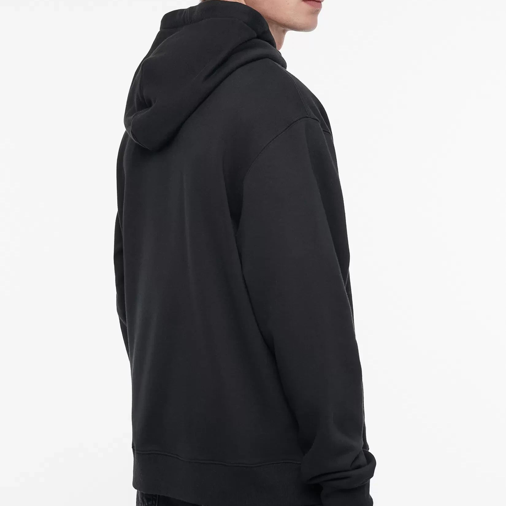 MEN ROUND NECK KANGAROO POCKET DRAWSTRING OVERHEAD HOODIE