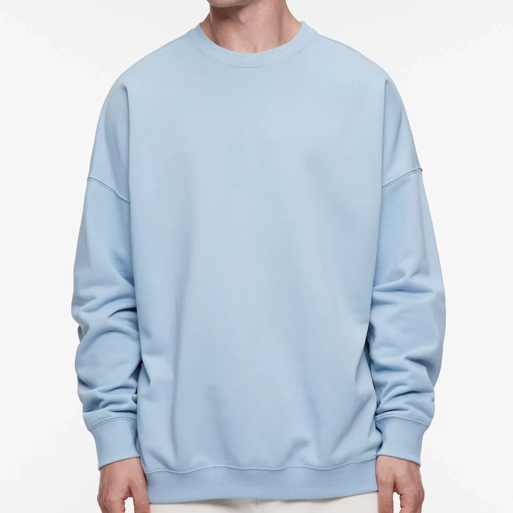 MEN ROUND NECK DROP SHOULDER SWEATSHIRT