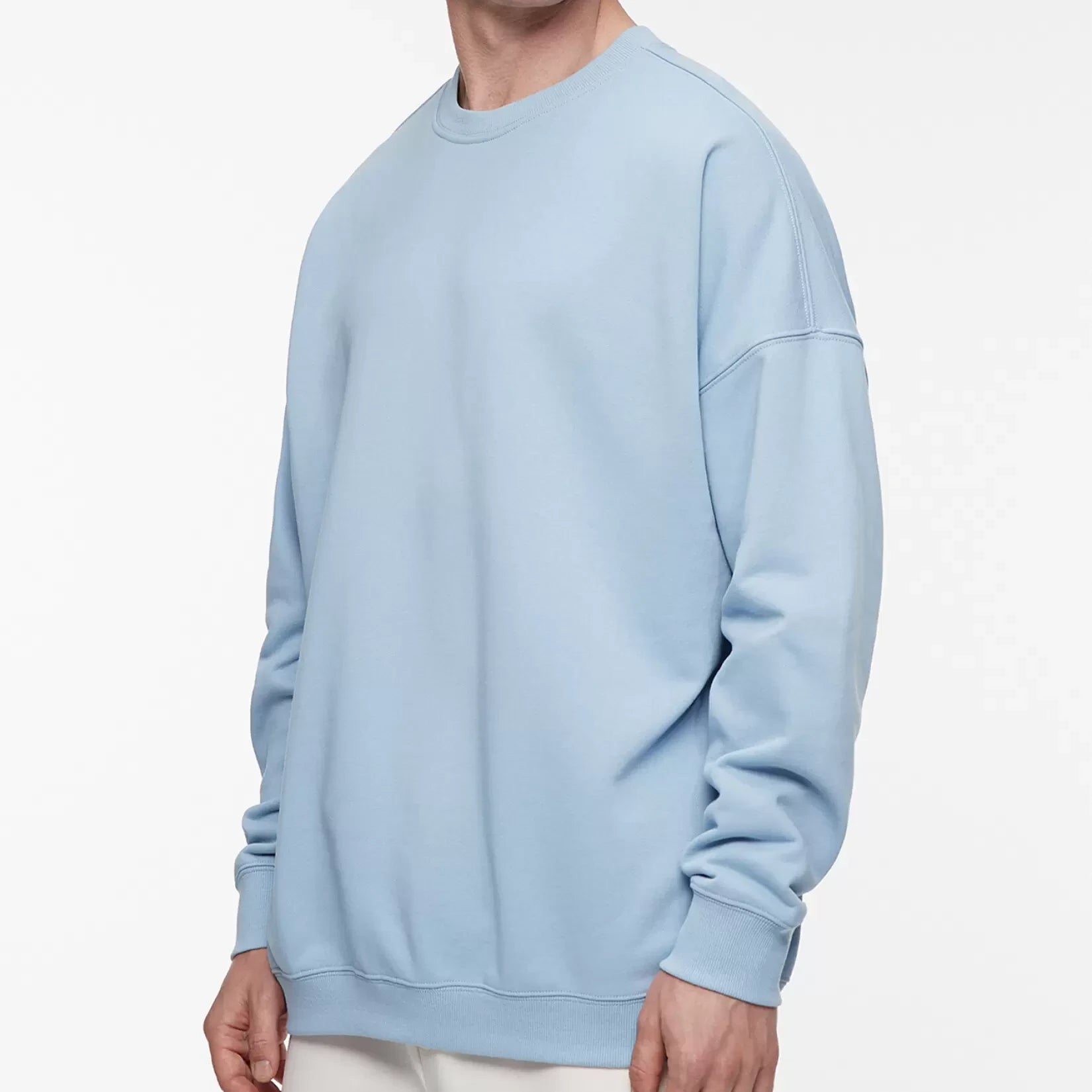 MEN ROUND NECK DROP SHOULDER SWEATSHIRT