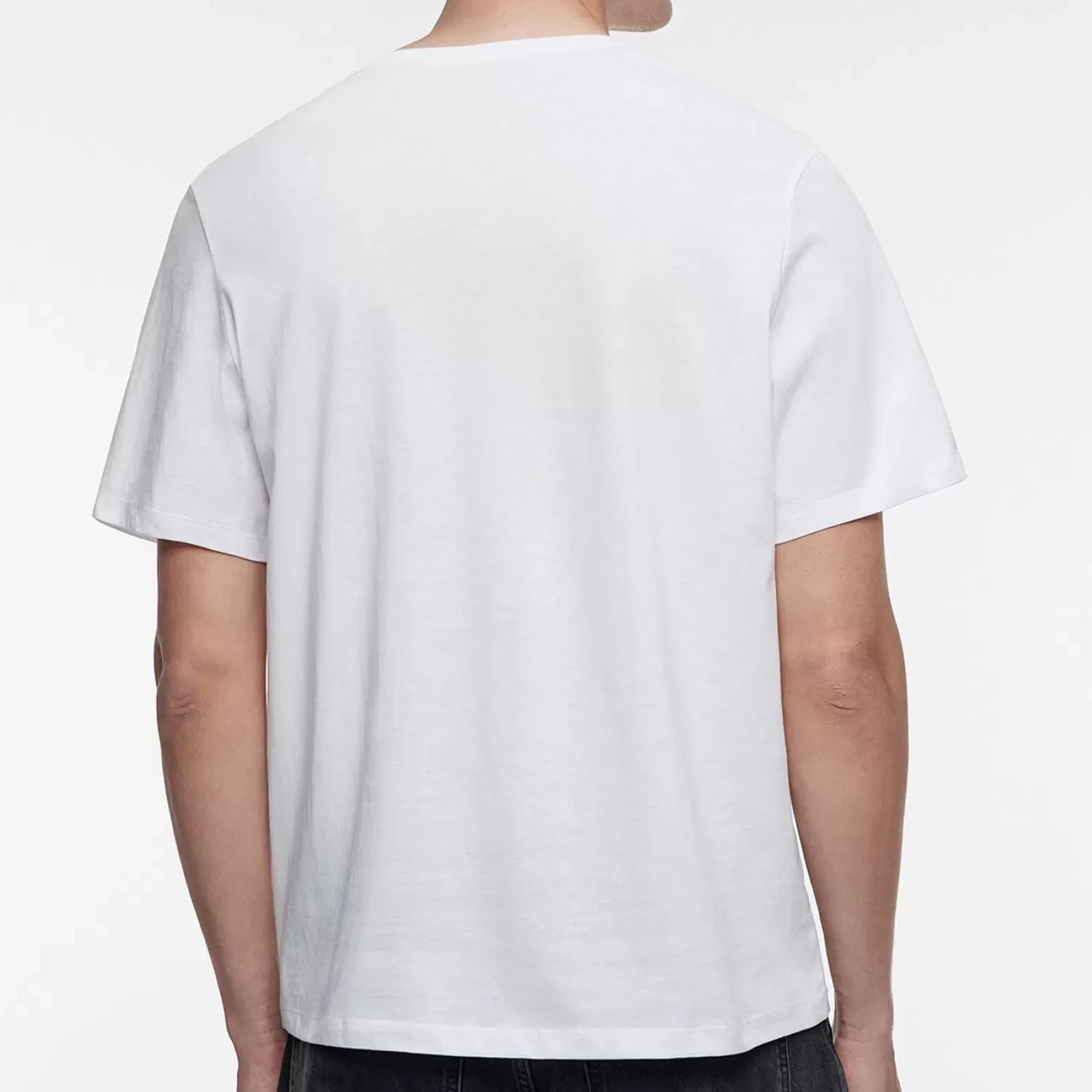 MEN V NECK WHITE TEE BLANK TEE SOLID TEE