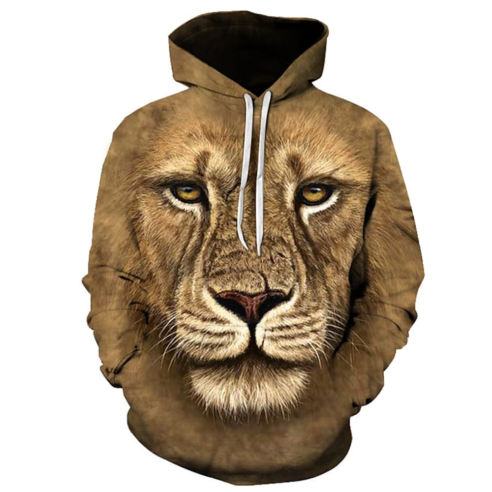 3D PRINT HOODIE WITH ADVENTURE LION