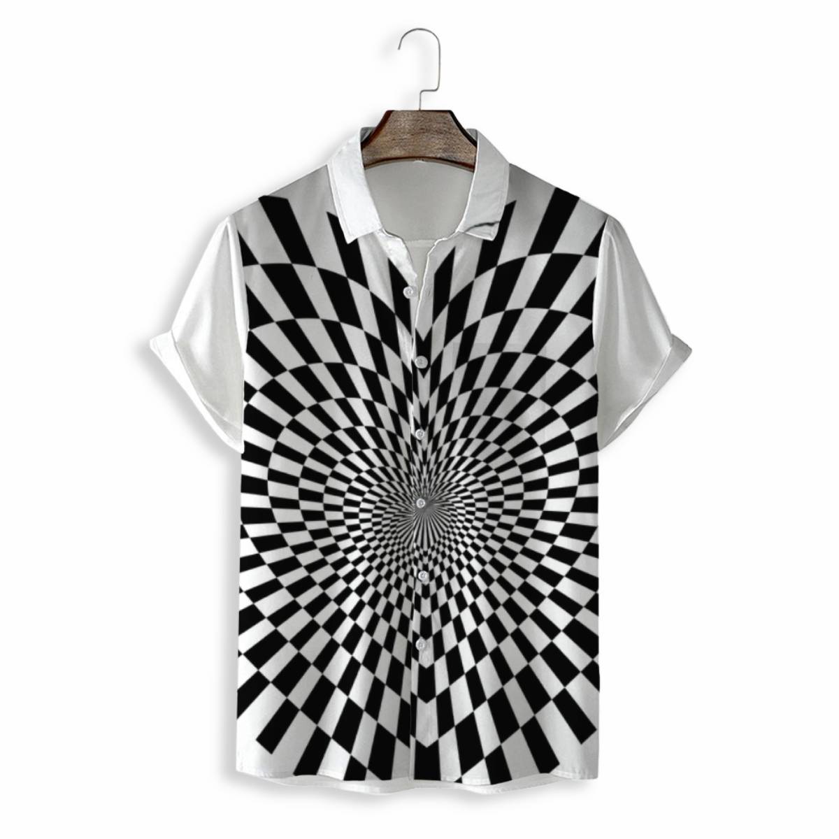 Men Shirts Casual Short Sleeve with Print