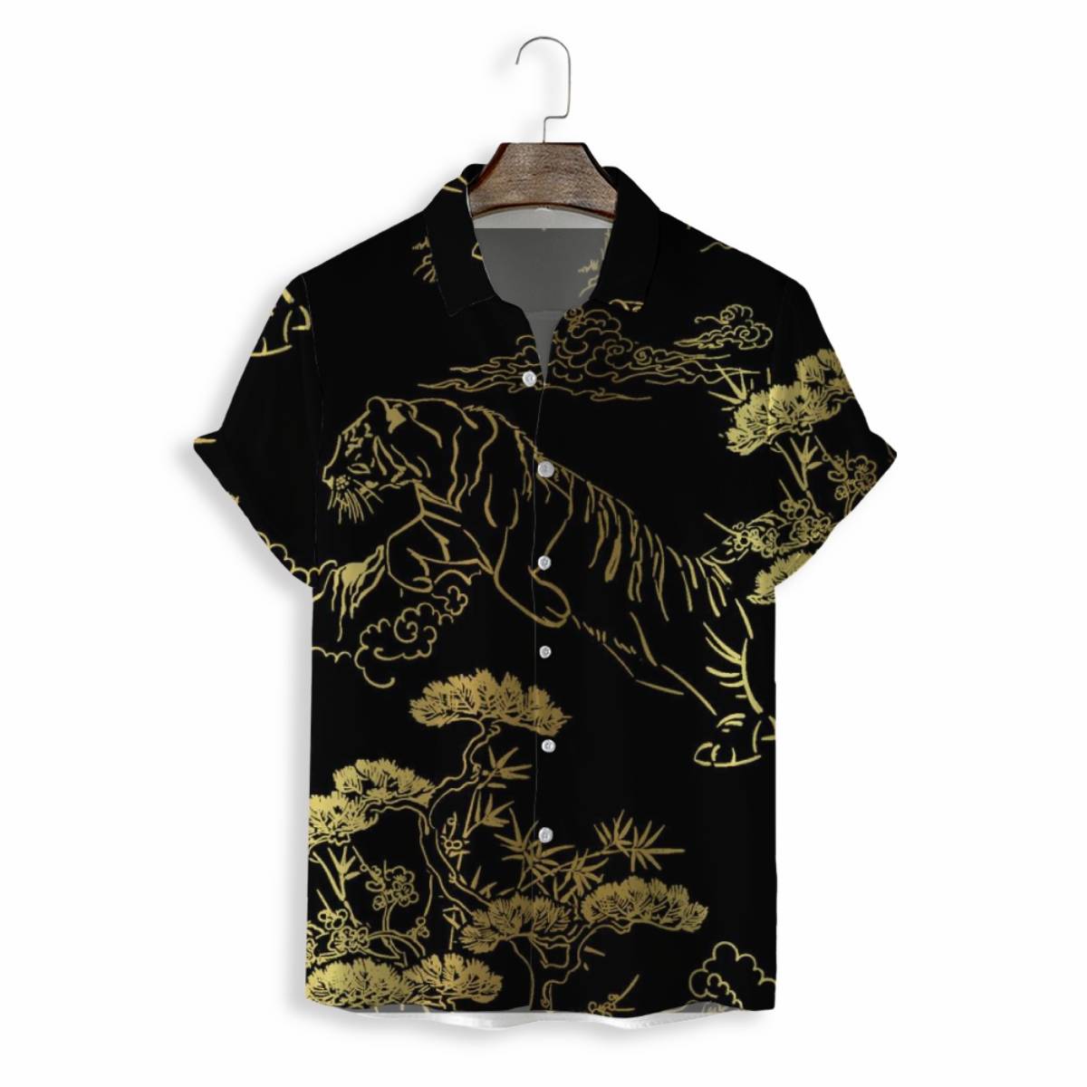 Men Shirts Casual Short Sleeve with Print