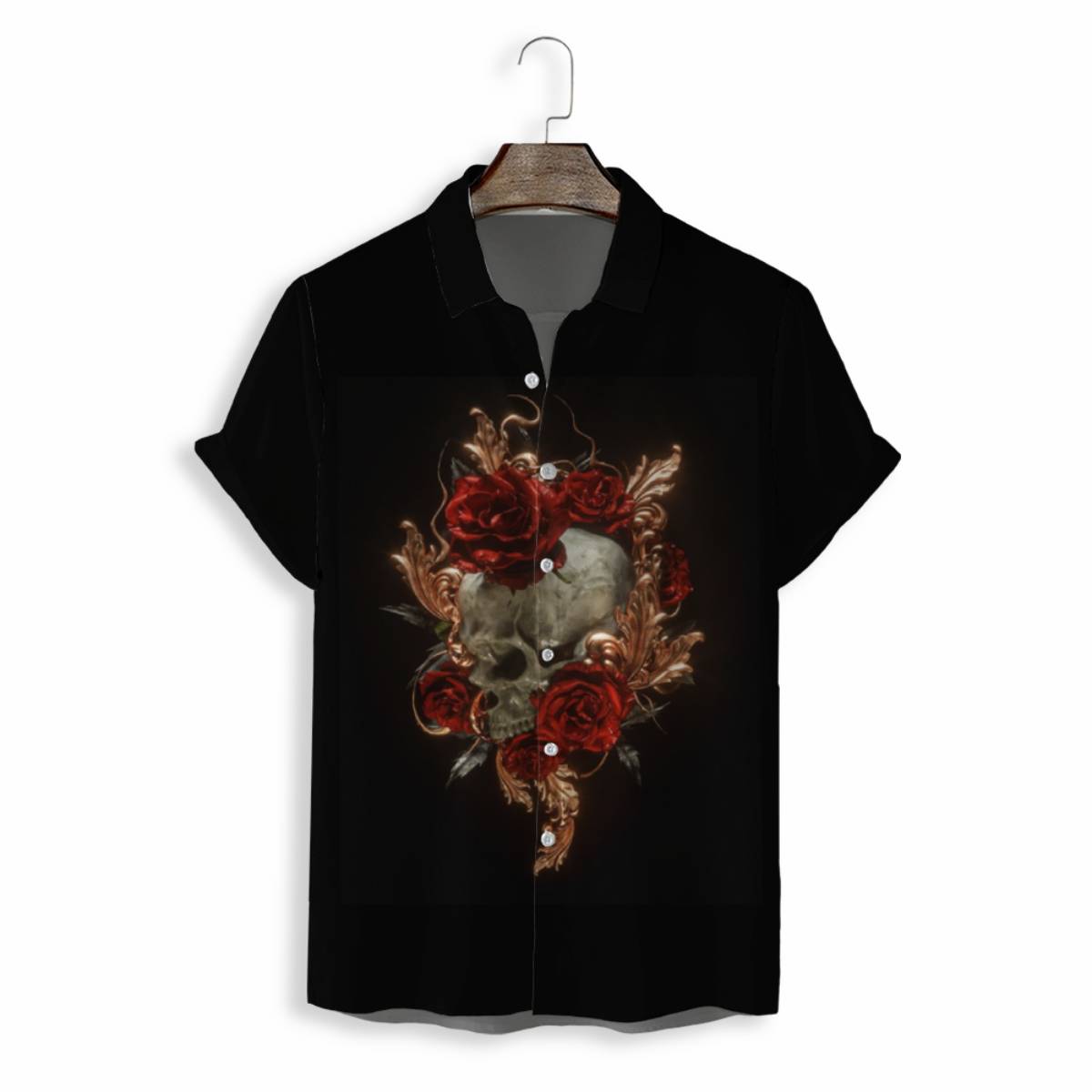 Men Shirts Casual Short Sleeve with Print