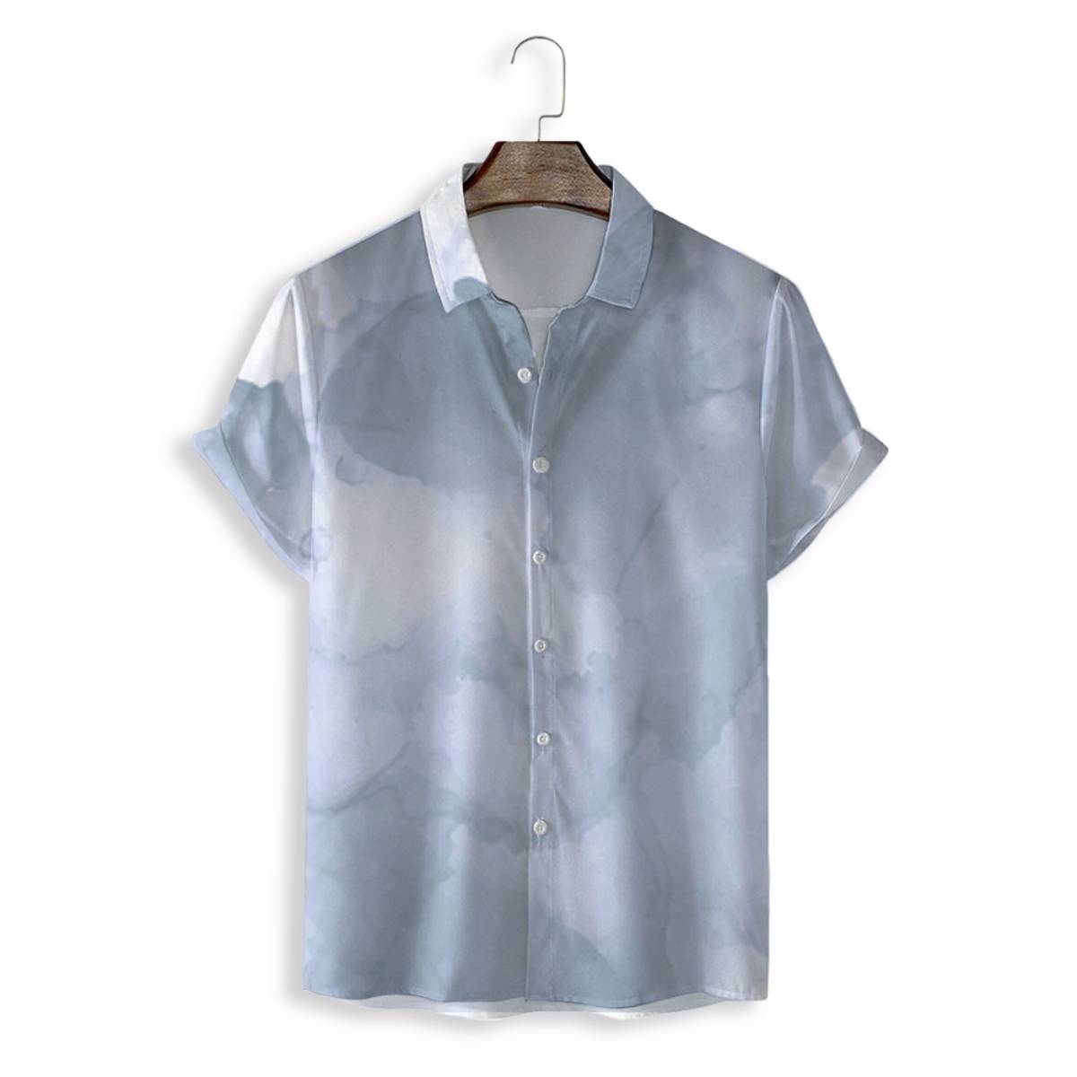 Men Shirts Casual Short Sleeve with Print