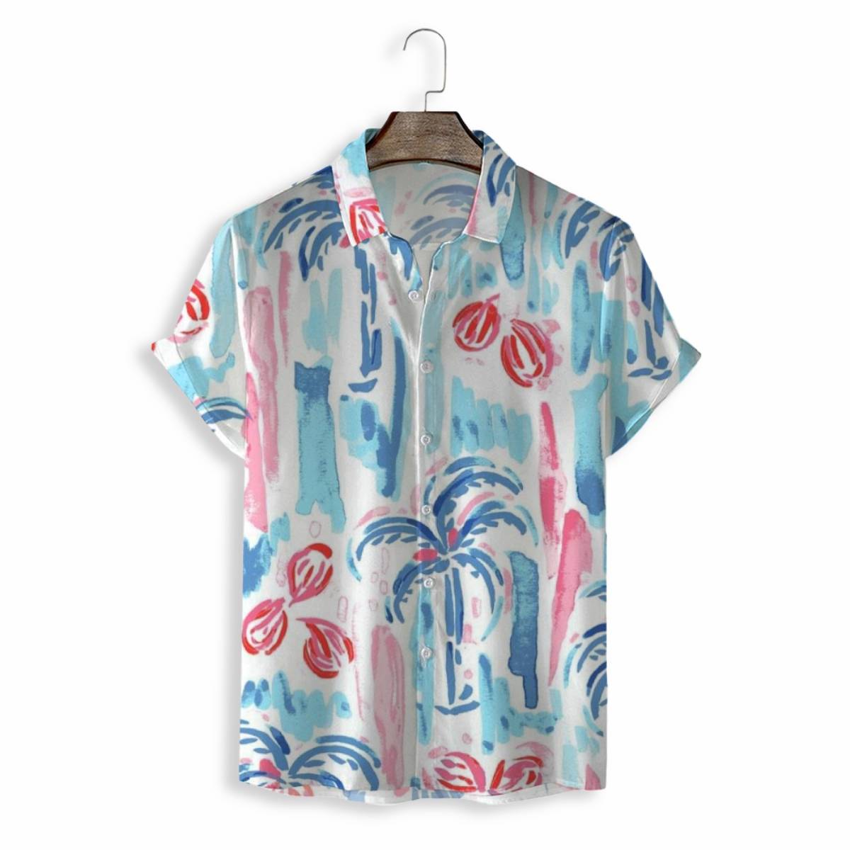 Men Shirts Casual Short Sleeve with Print