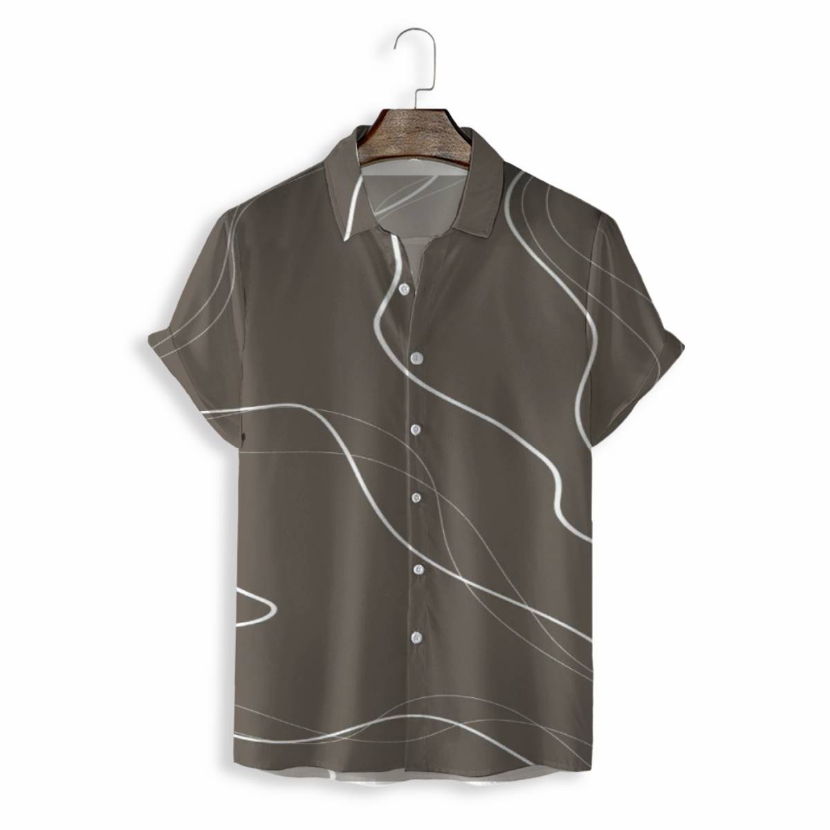 Men Shirts Casual Short Sleeve with Print