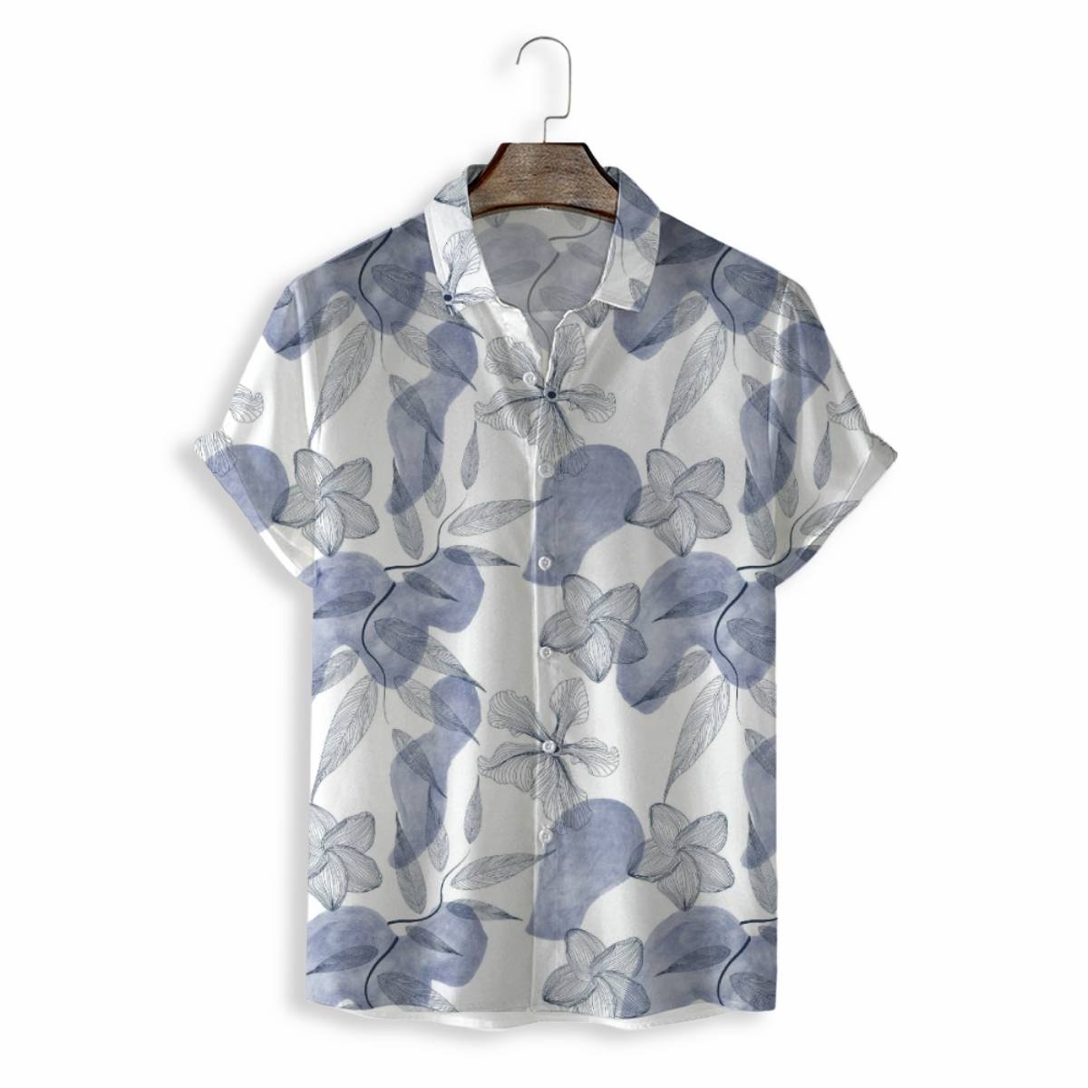 Men Shirts Casual Short Sleeve with Print