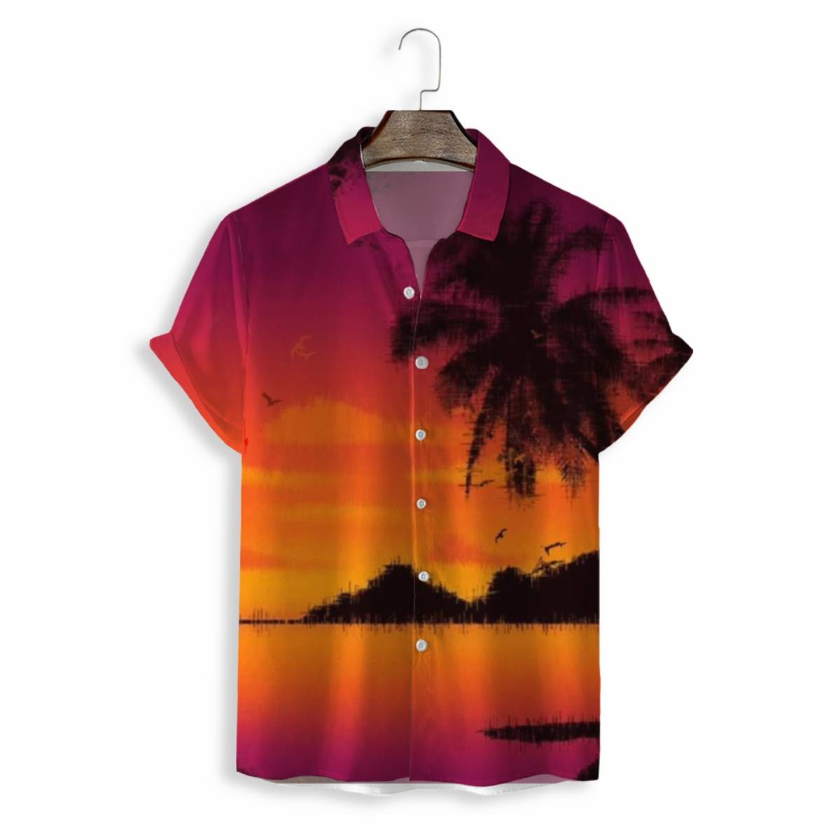 Men Shirts Casual Short Sleeve with Print