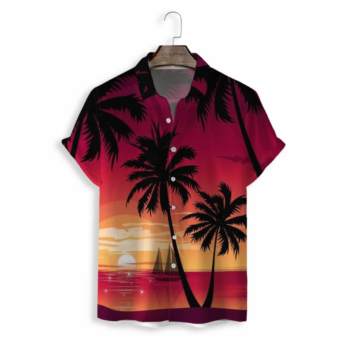 Men Shirts Casual Short Sleeve with Print