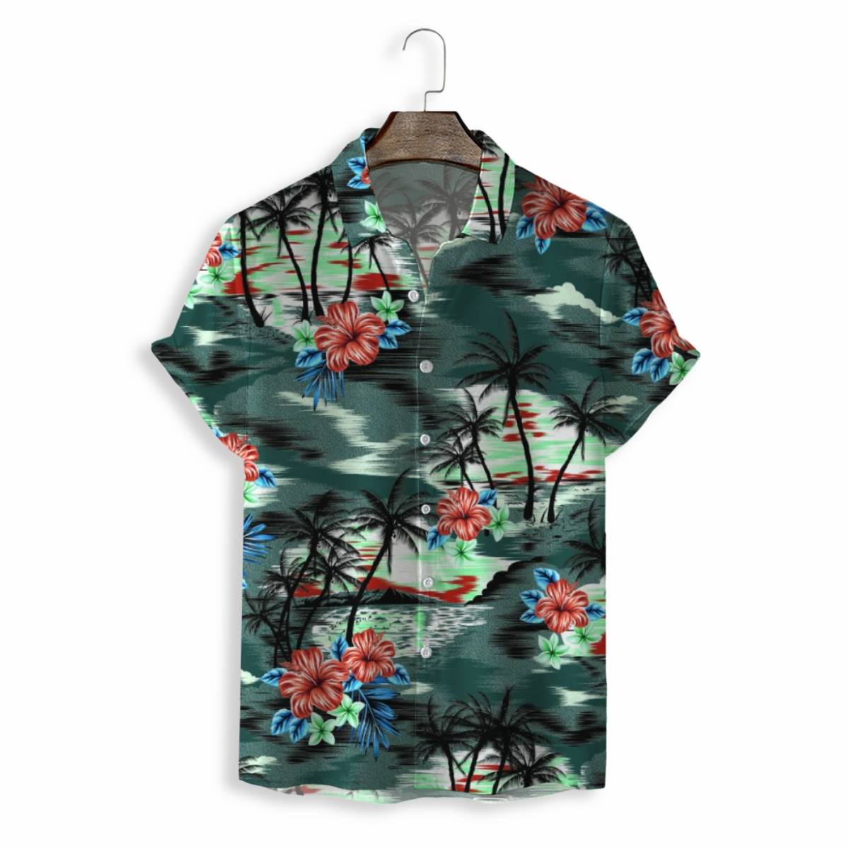 Men Shirts Casual Short Sleeve with Print