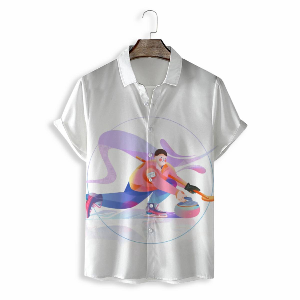 Men Shirts Casual Short Sleeve with Print