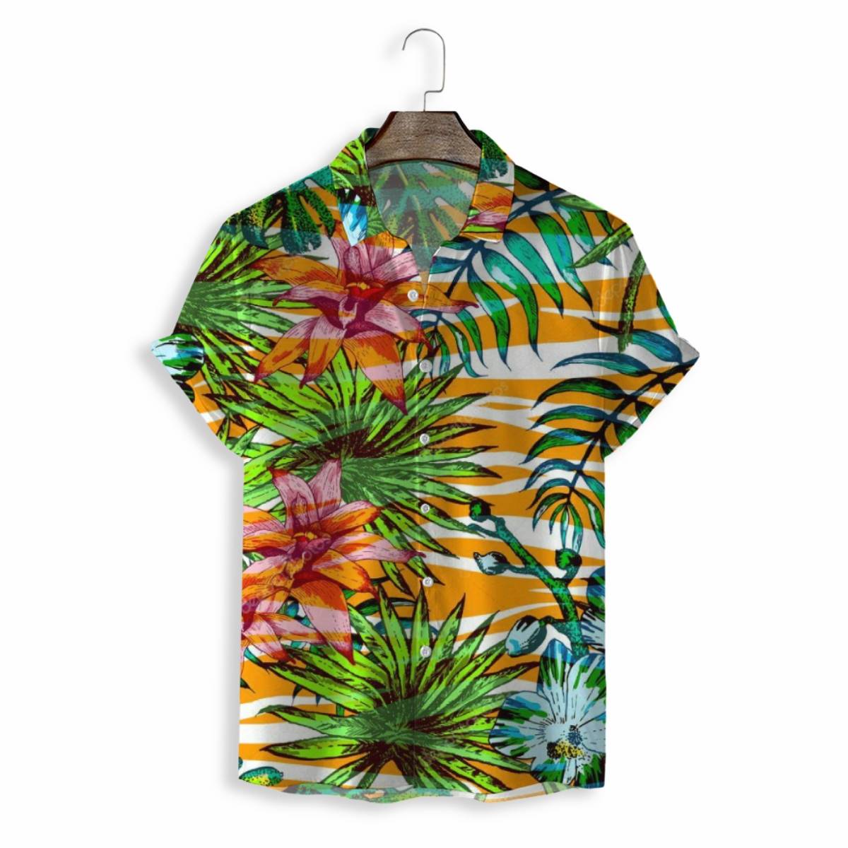 Men Shirts Casual Short Sleeve with Print