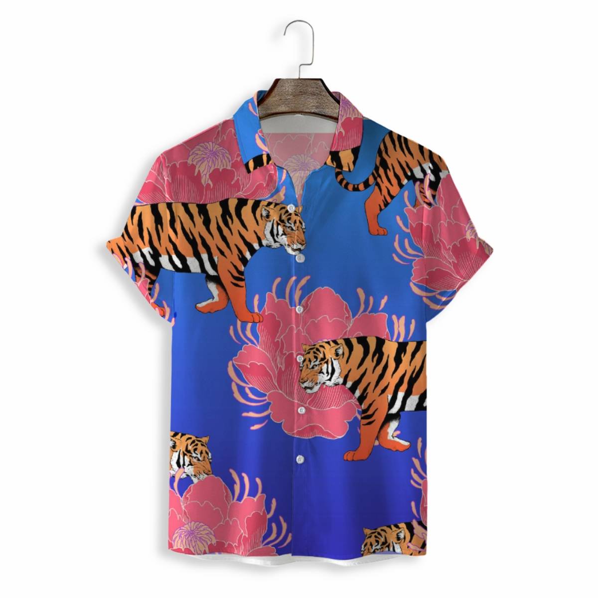 Men Shirts Casual Short Sleeve with Print