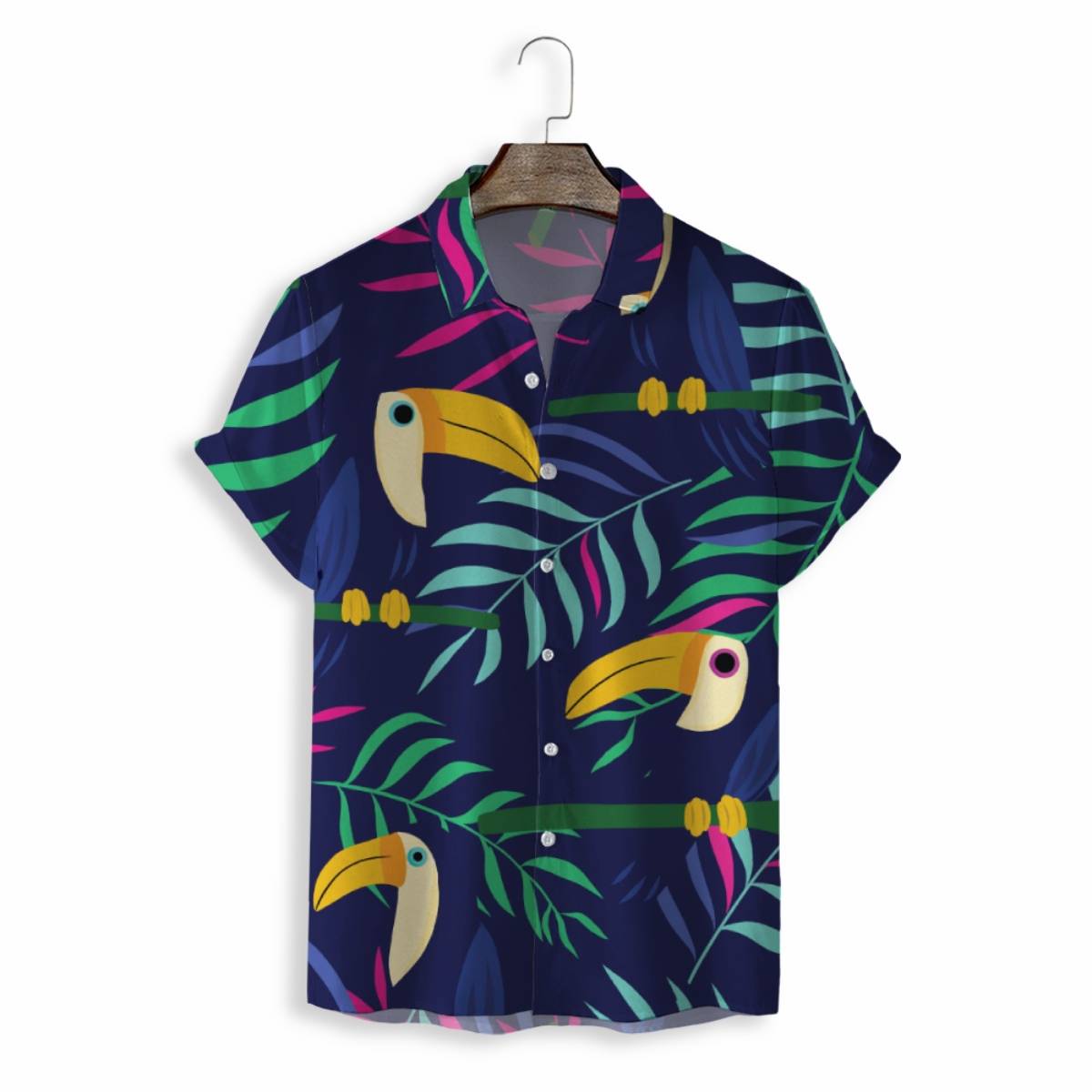 Men Shirts Casual Short Sleeve with Print