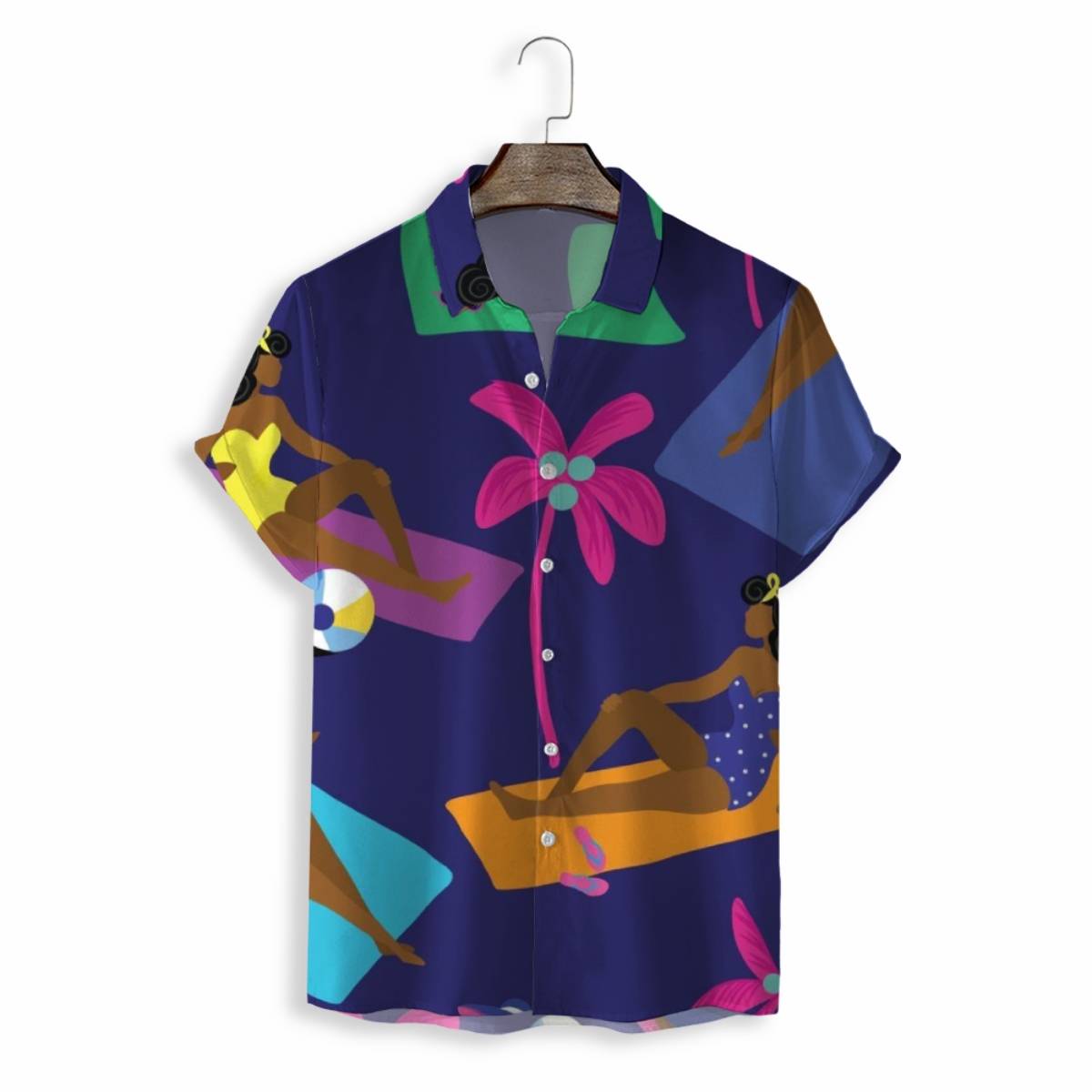 Men Shirts Casual Short Sleeve with Print