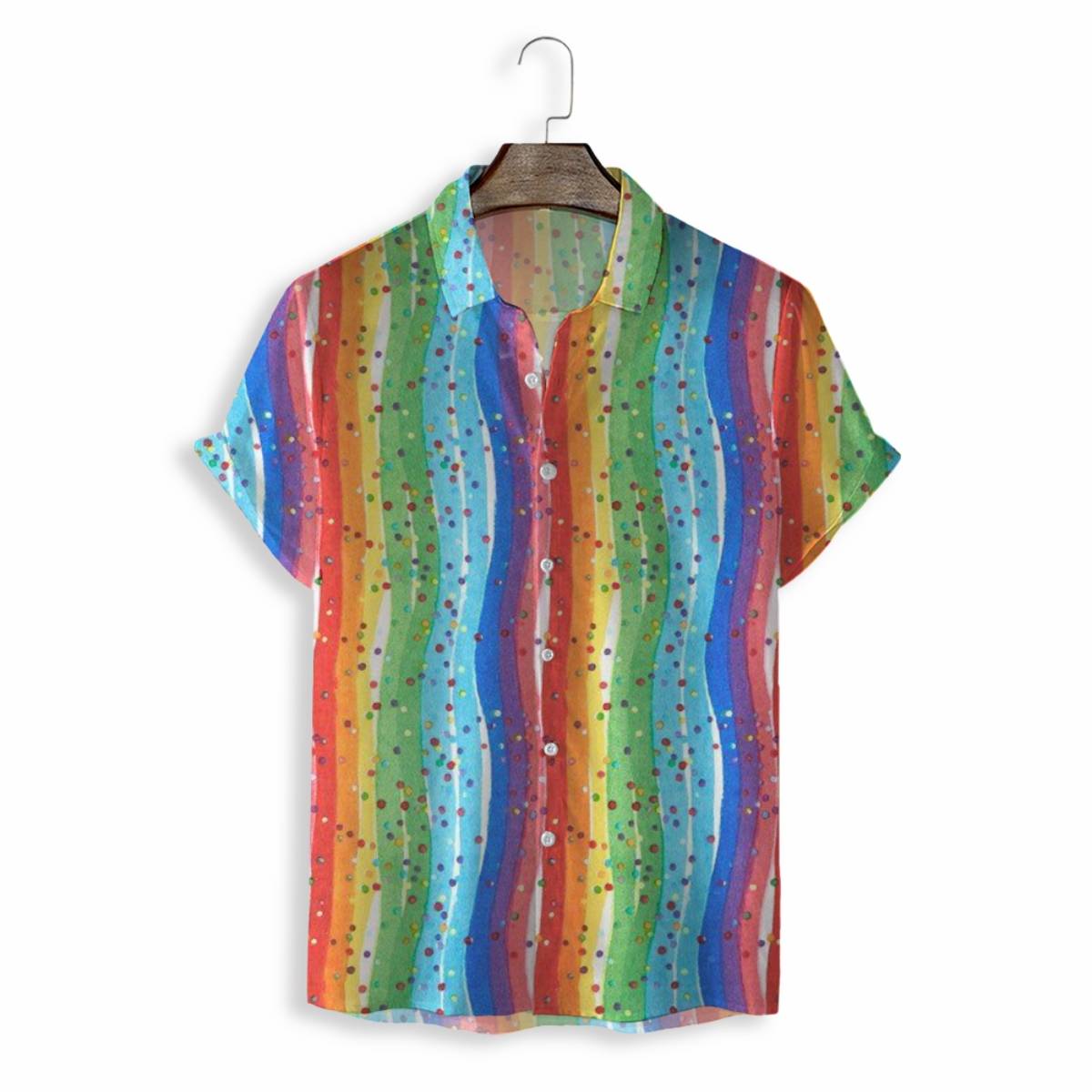 Men Shirts Casual Short Sleeve with Print