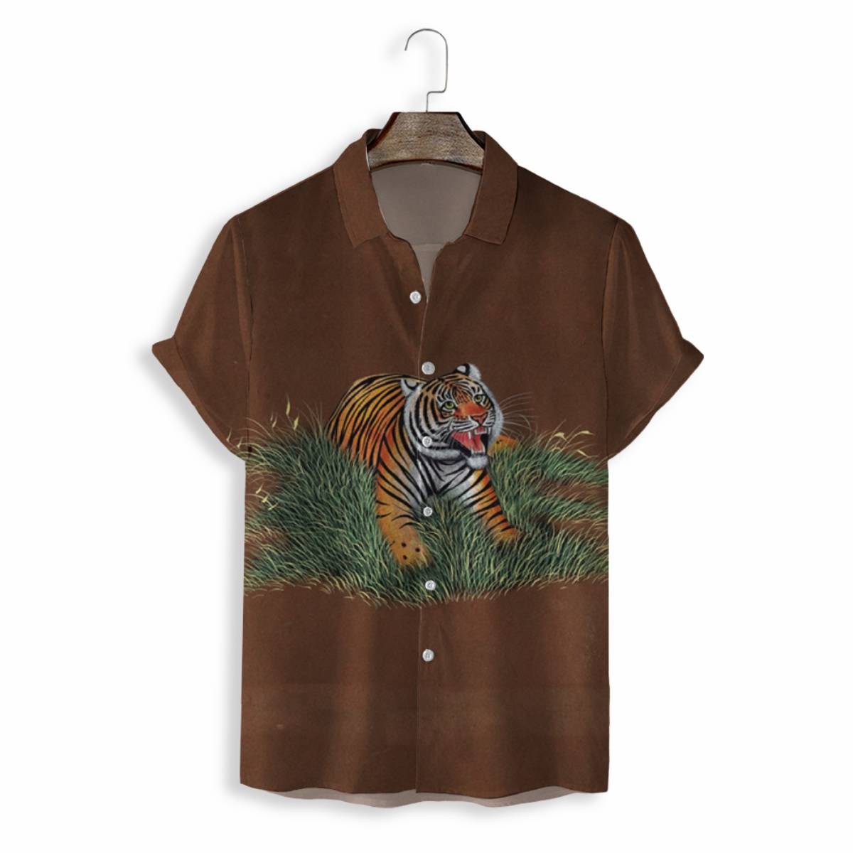 Men Shirts Casual Short Sleeve with Print