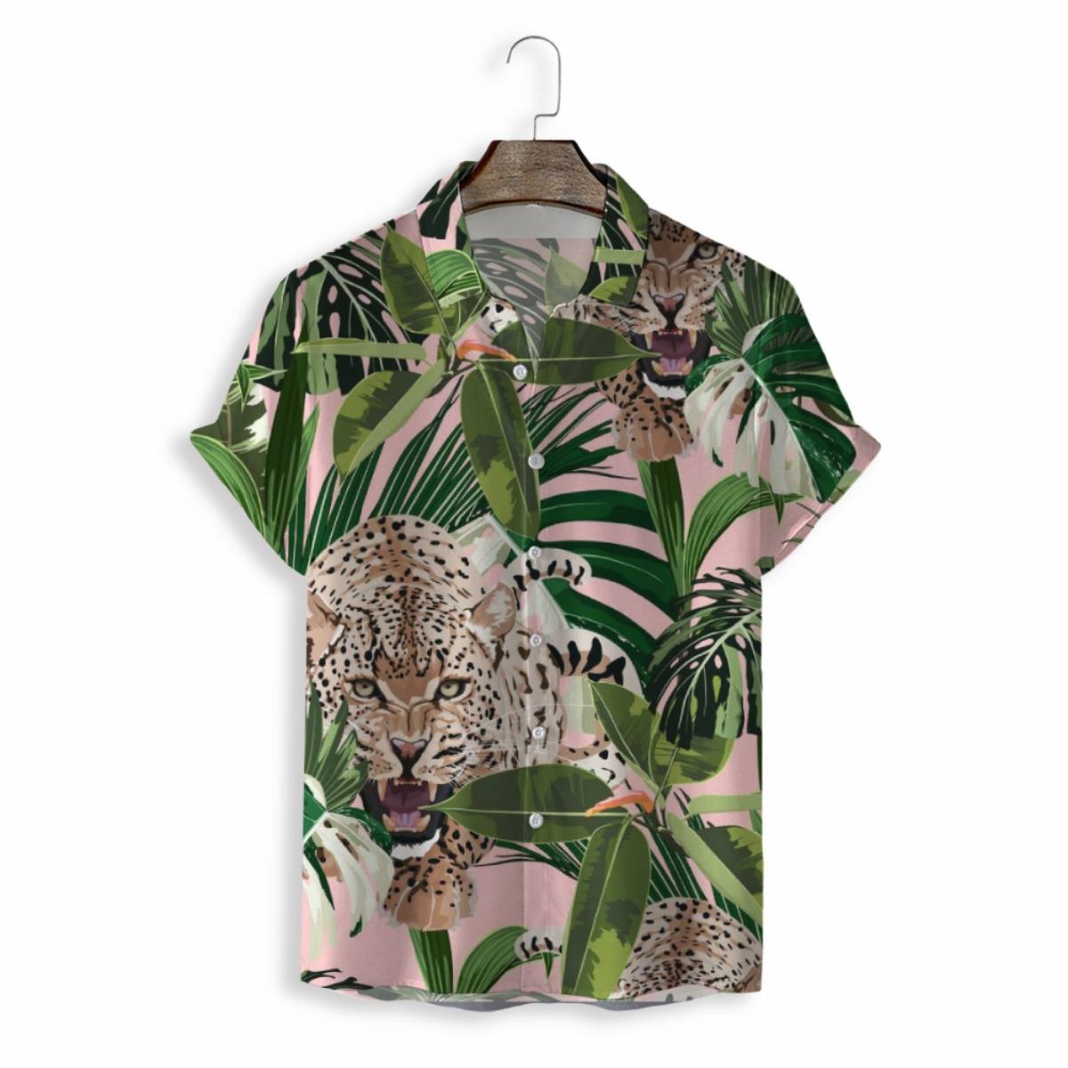 Men Shirts Casual Short Sleeve with Print